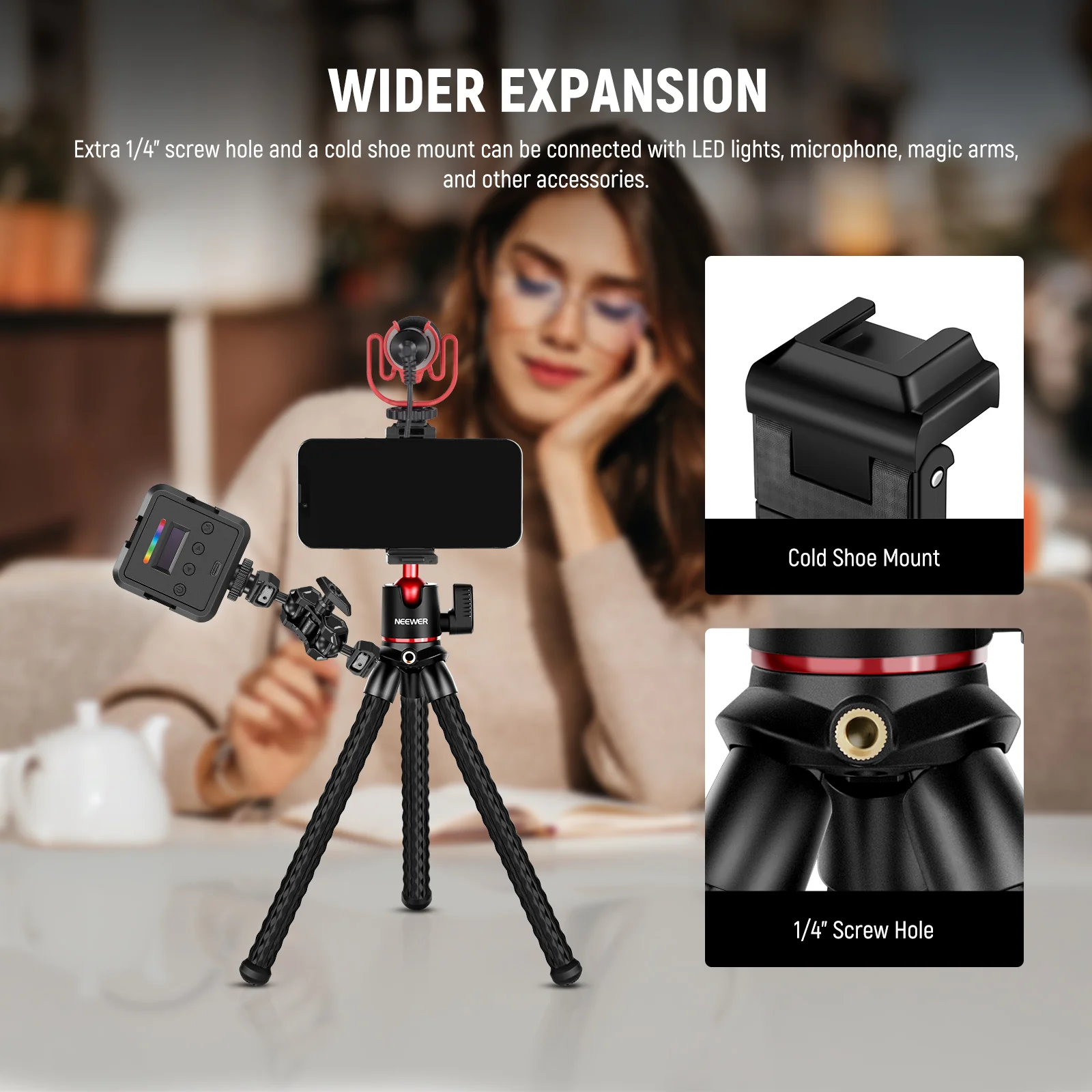 NEEWER T30 Flexible Tripod Kit - Image 7
