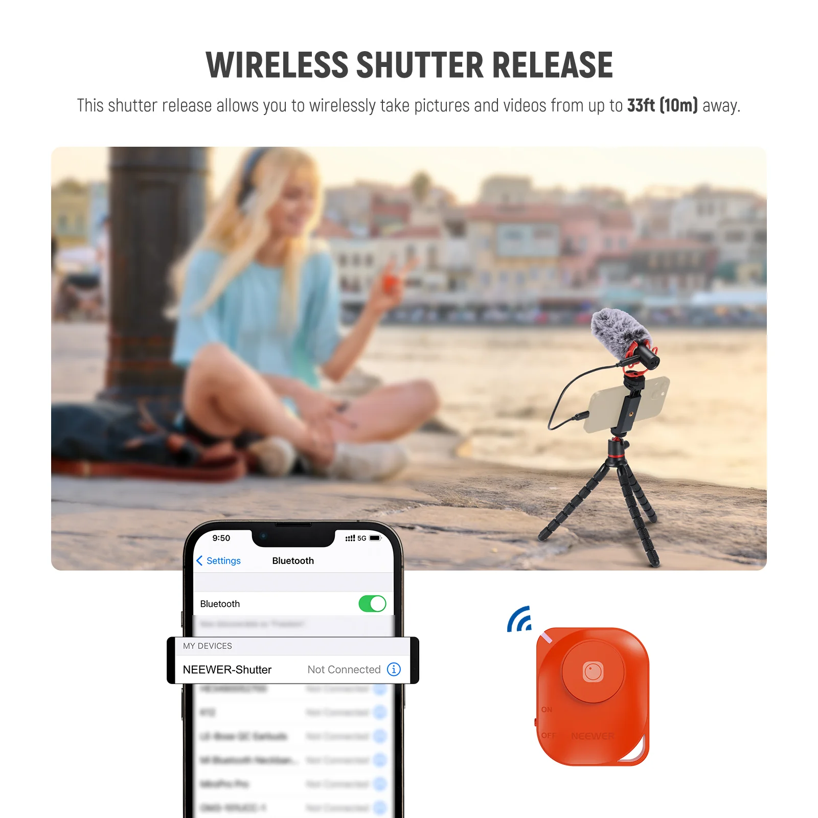 NEEWER T72 Mini Flexible Phone Tripod with Remote - Image 4