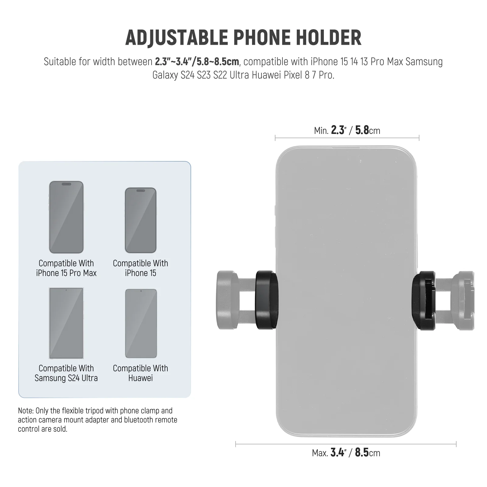 NEEWER T72 Mini Flexible Phone Tripod with Remote - Image 5