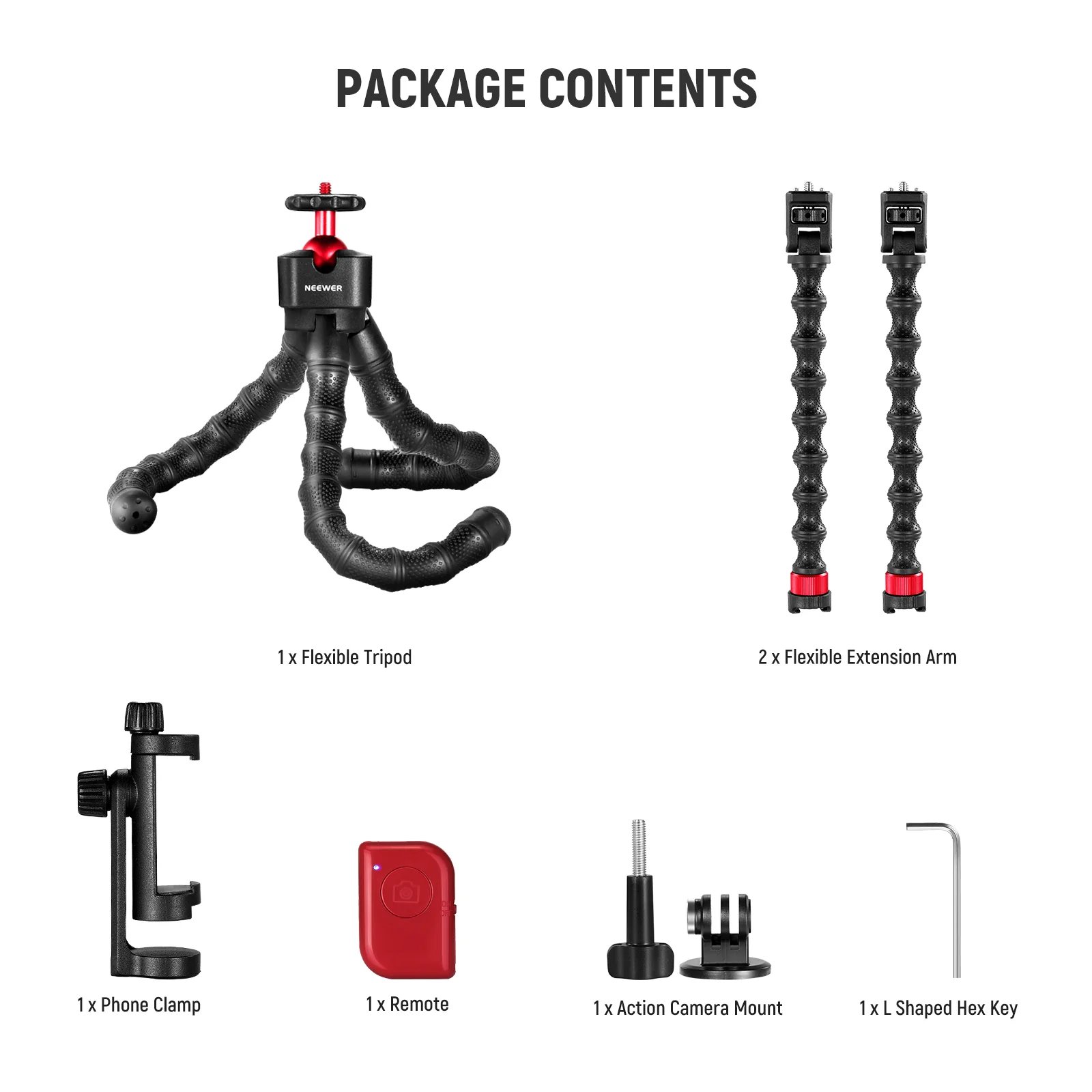 NEEWER T91 Flexible Tripod with Two Magic Arms - Image 8
