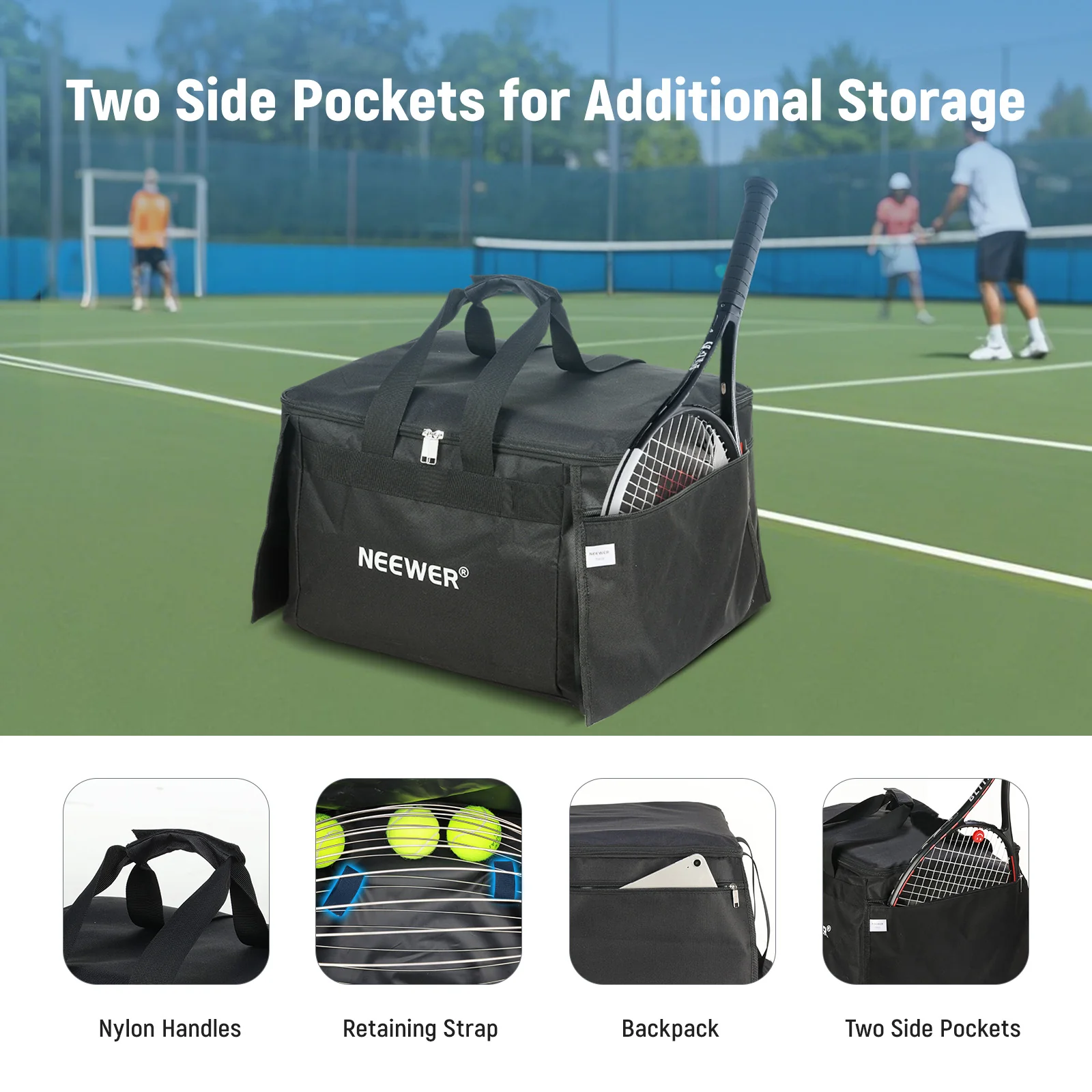 NEEWER TB01B Tennis Ball & Pickleball Hopper Bag - Image 3