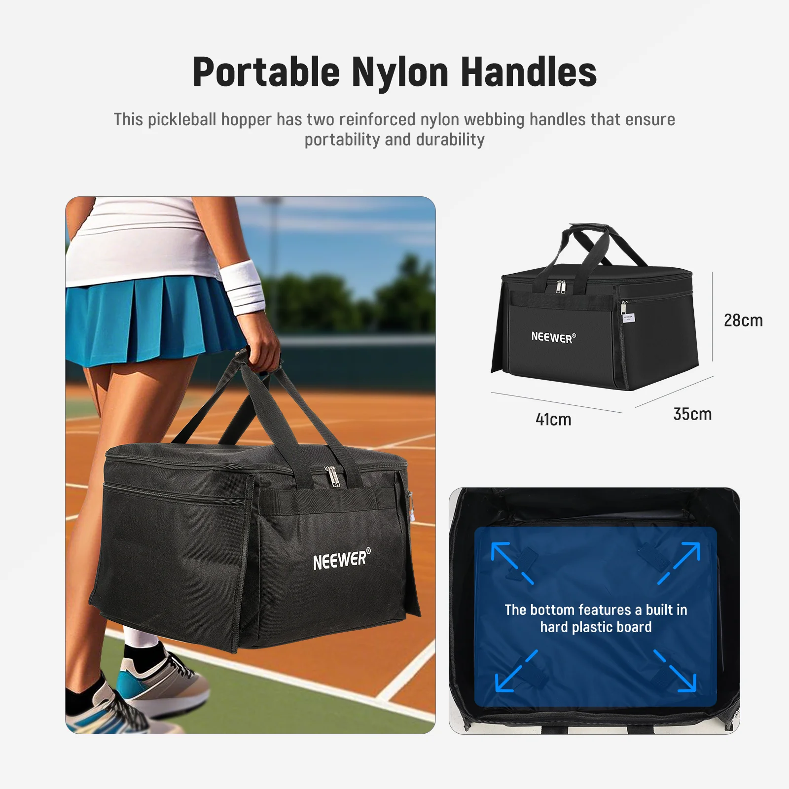 NEEWER TB01B Tennis Ball & Pickleball Hopper Bag - Image 6