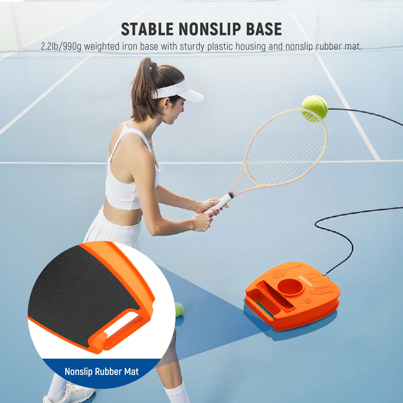 NEEWER TB01T Portable Solo Tennis Trainer Rebound Ball Set - Image 6