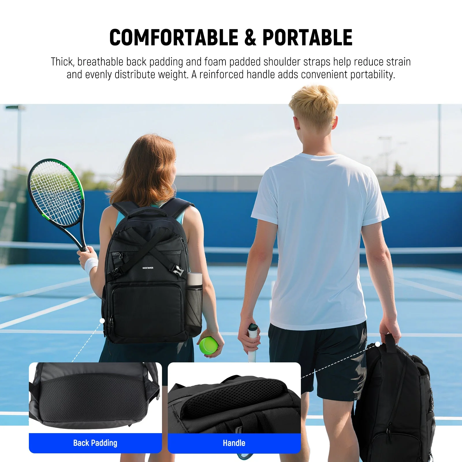 NEEWER TB02B Tennis Backpack - Image 6