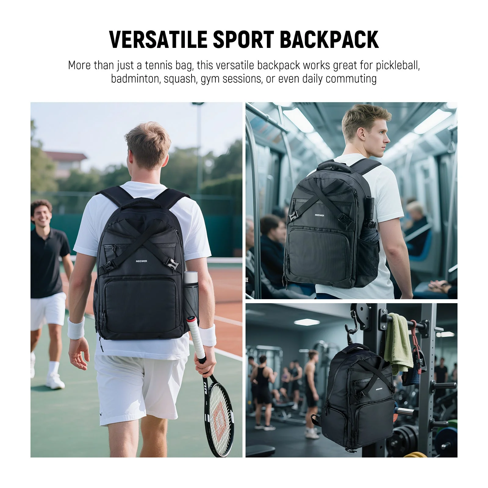 NEEWER TB02B Tennis Backpack - Image 7