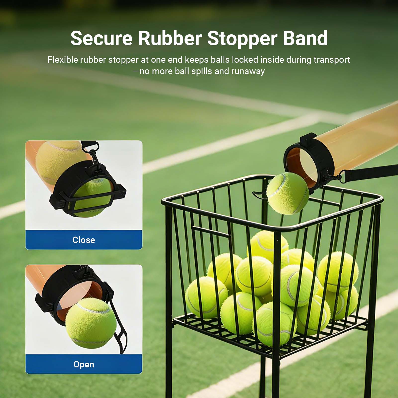 NEEWER TB02Z Ball Retriever Tube Hopper for Tennis Balls & Pickleballs - Image 6