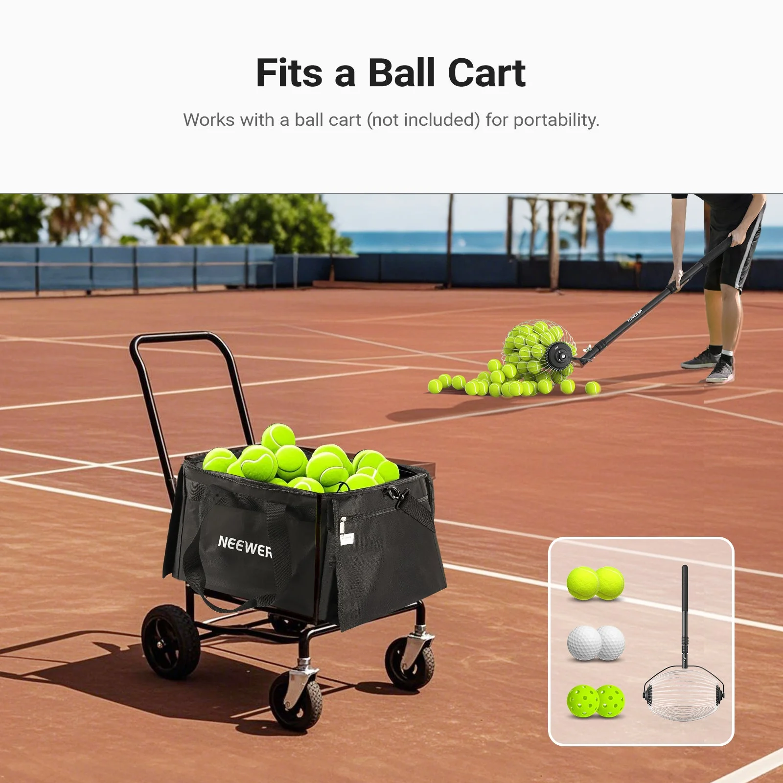 NEEWER TB03B Tennis Ball Collector Carry Bag - Image 4
