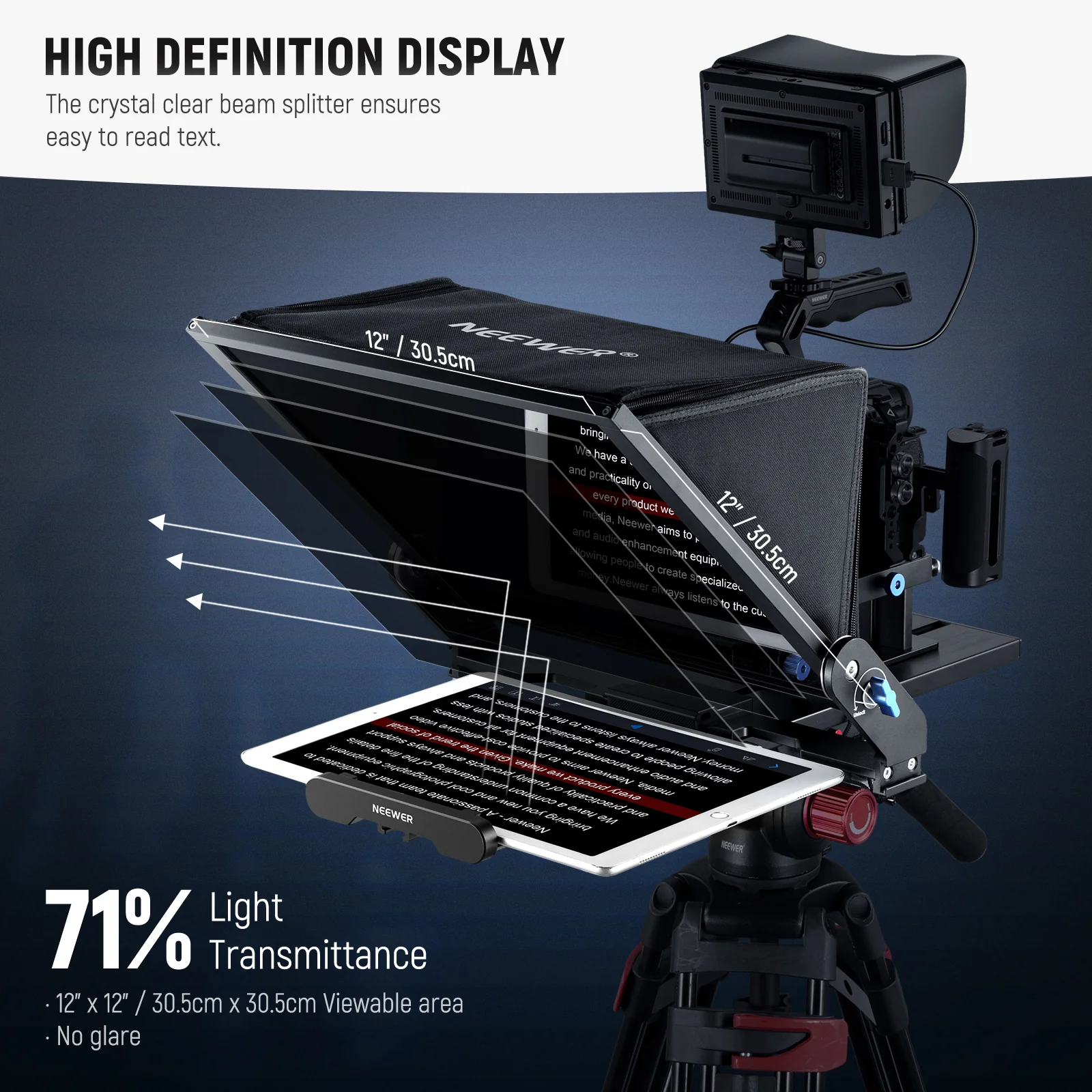 NEEWER X17 II 17" Assembly Free Teleprompter - Image 2