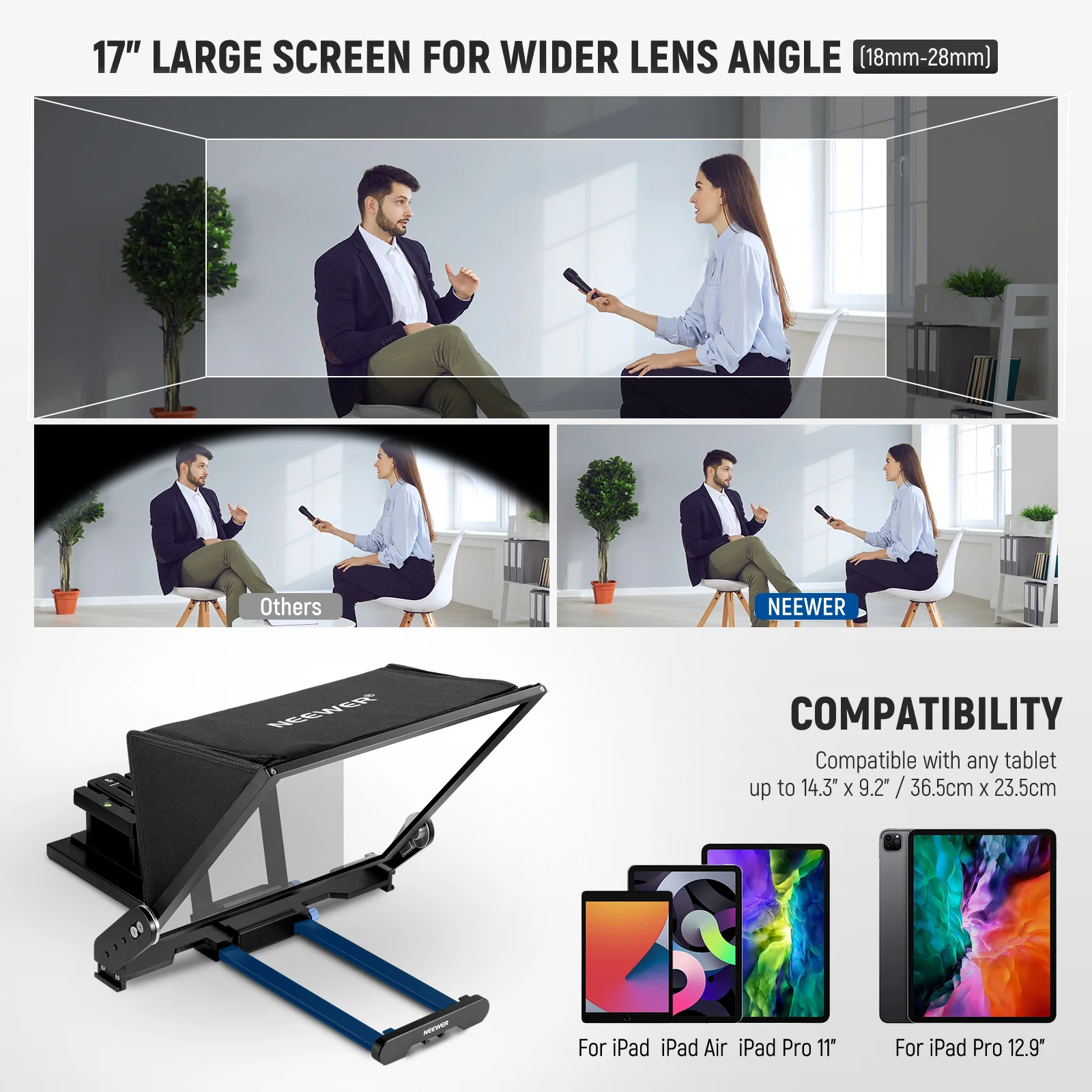 NEEWER X17 II 17" Assembly Free Teleprompter - Image 7