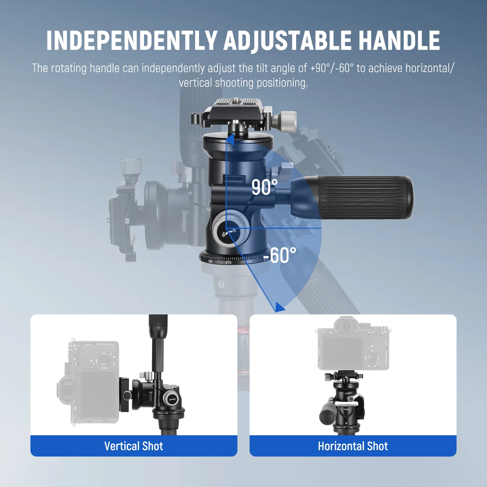 NEEWER TH03 Video Camera Tripod Pan Tilt Head - Image 4