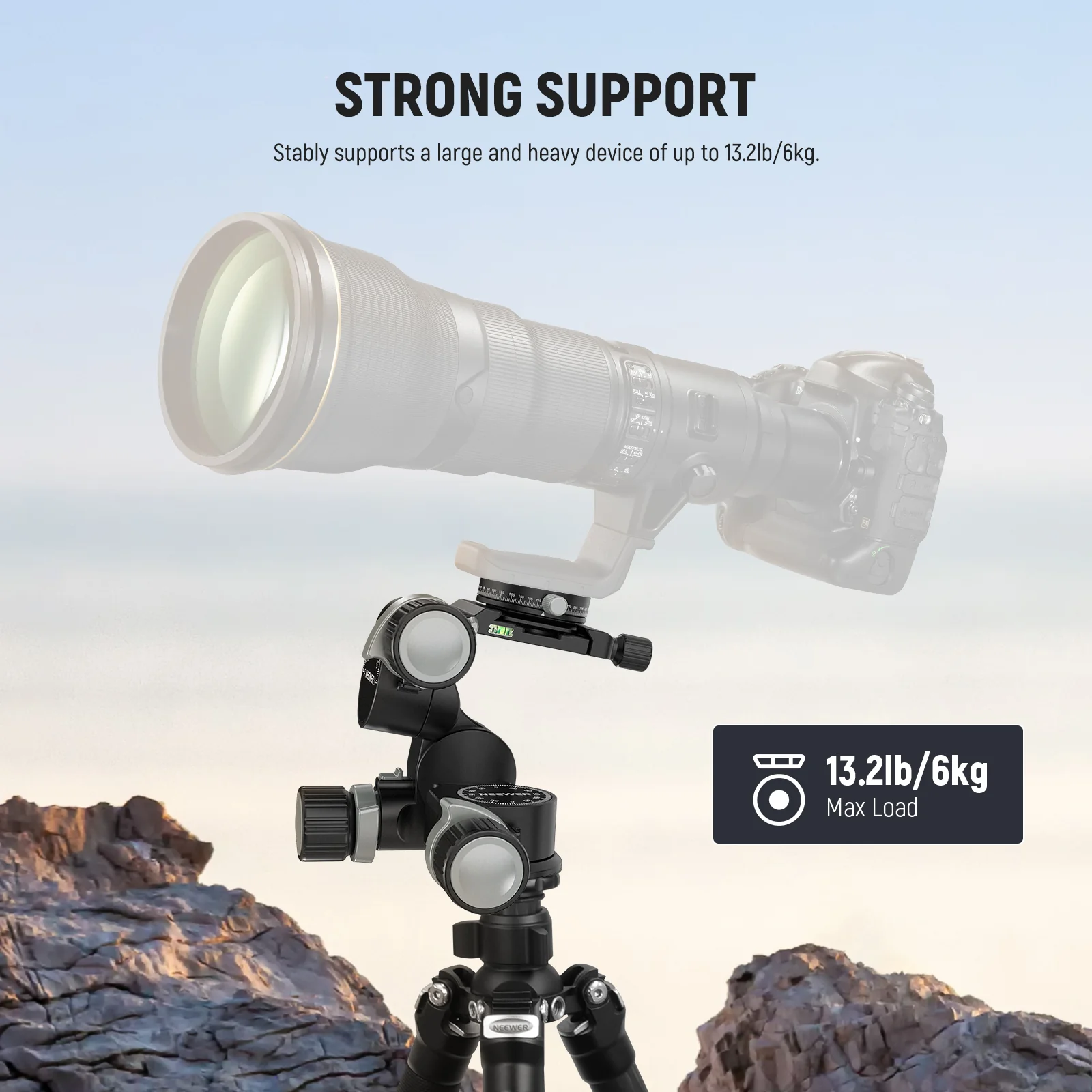 NEEWER TH15/TH16 3-Way Geared Tripod Head - Image 17