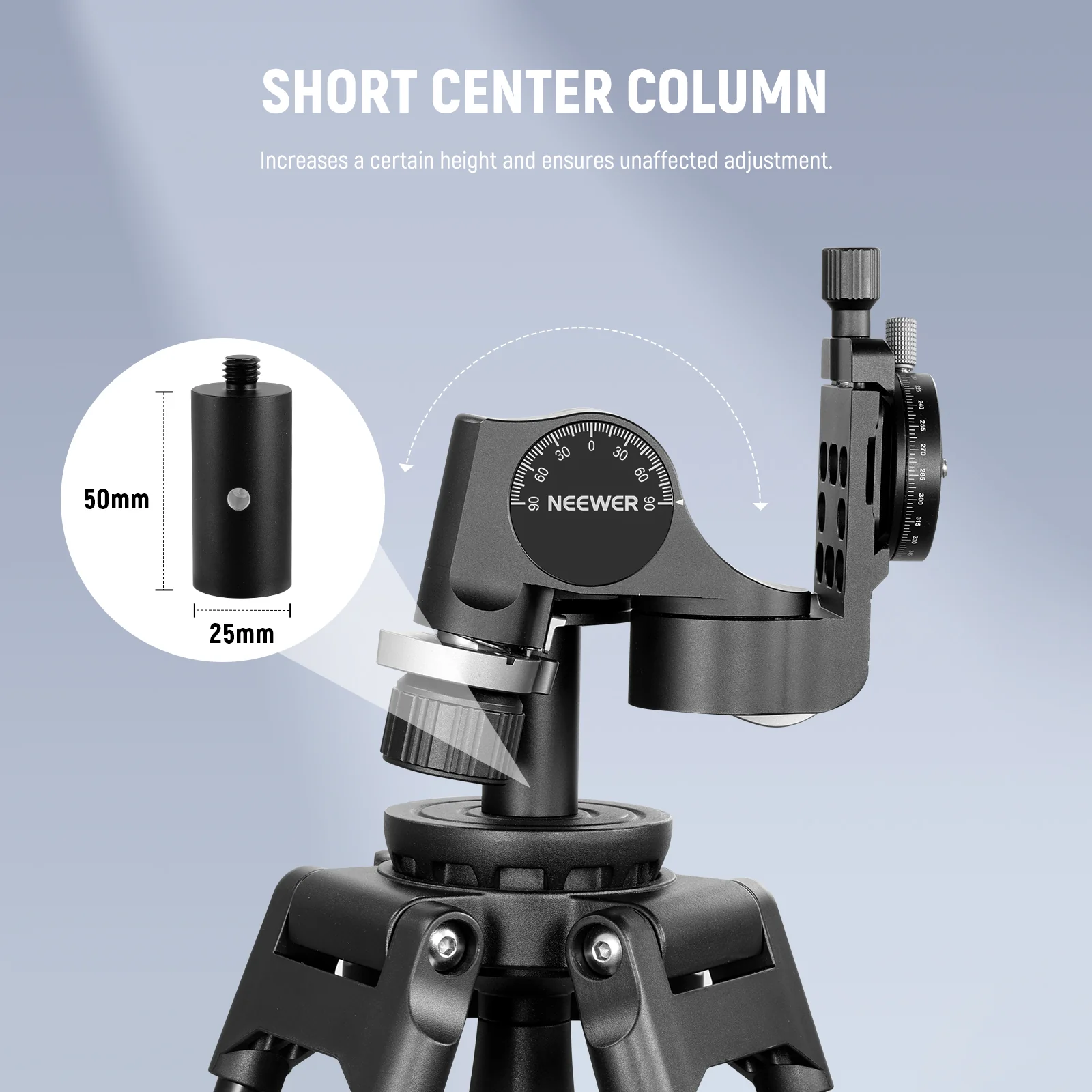 NEEWER TH15/TH16 3-Way Geared Tripod Head - Image 18