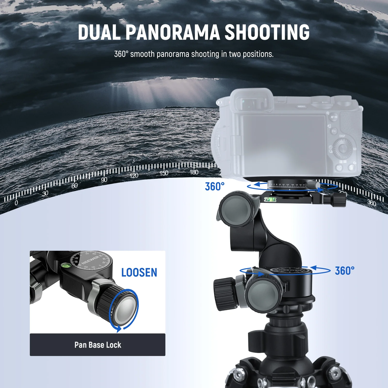 NEEWER TH15/TH16 3-Way Geared Tripod Head - Image 19