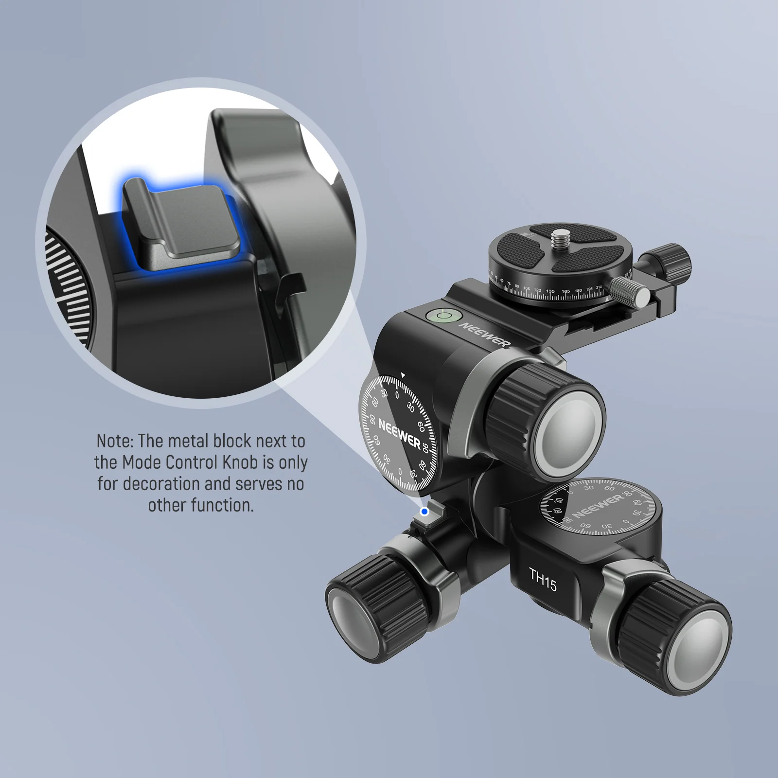 NEEWER TH15/TH16 3-Way Geared Tripod Head - Image 4