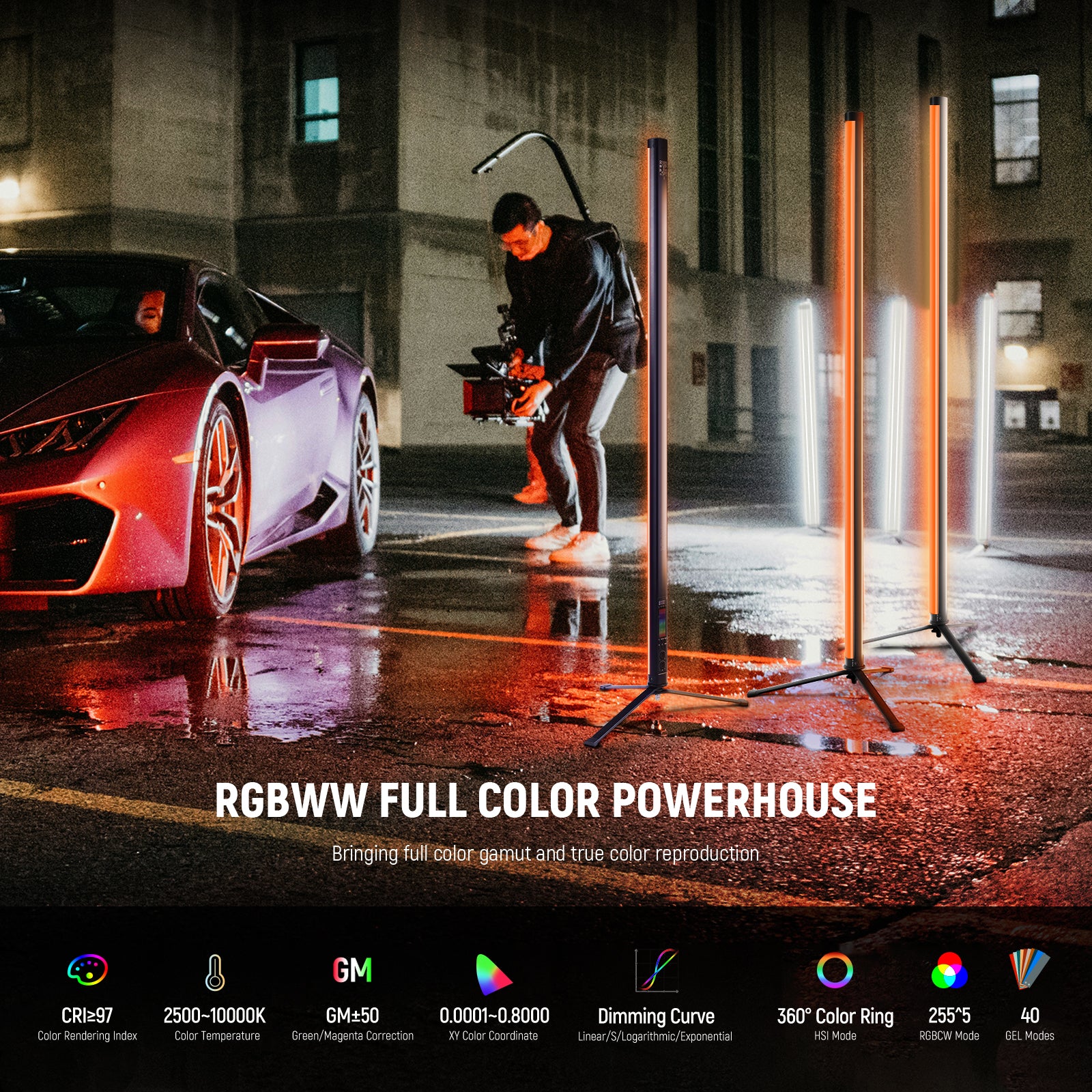NEEWER TL120C 42W RGB Tube Light with APP/2.4G/DMX Control - Image 3