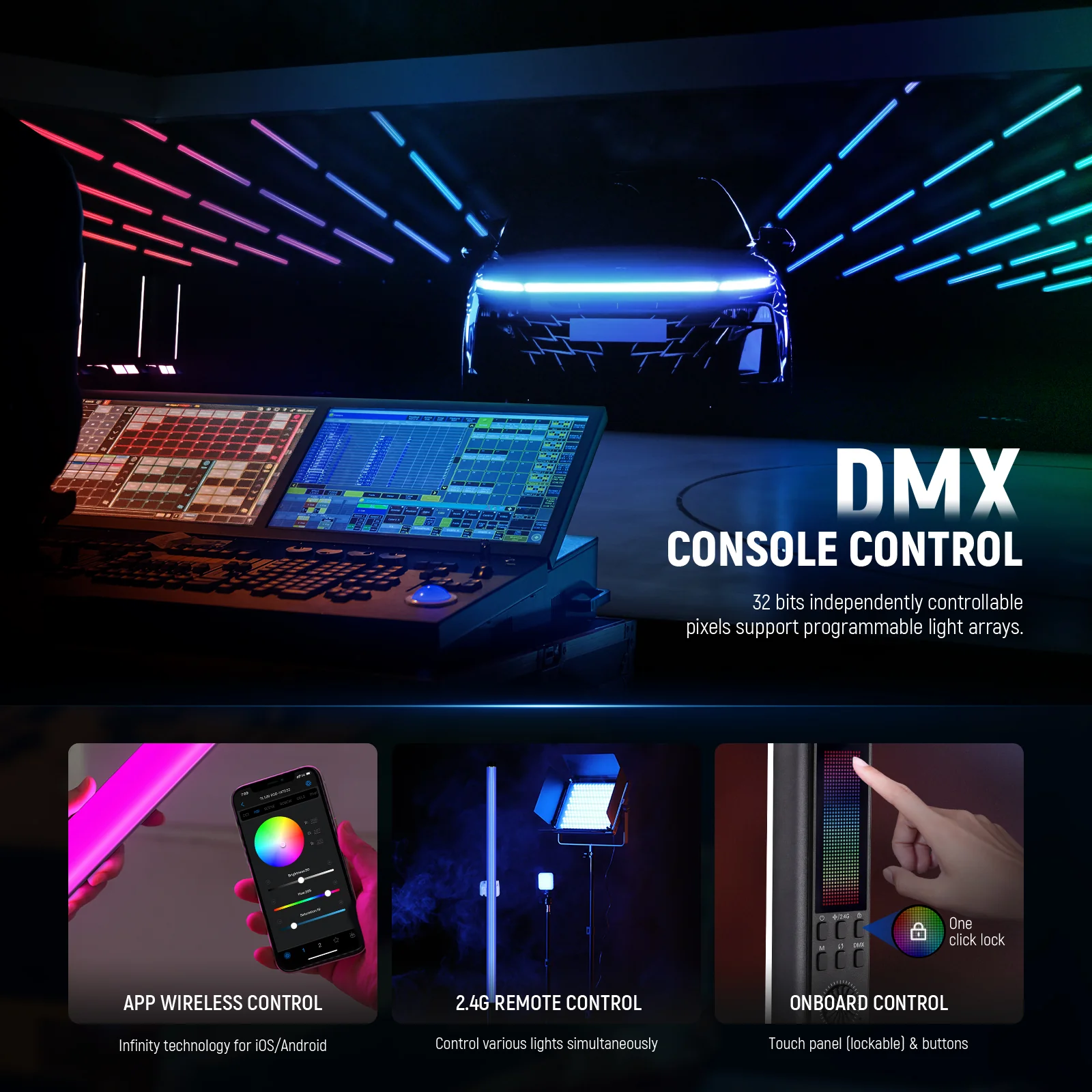 NEEWER TL120C 42W RGB Tube Light with APP/2.4G/DMX Control - Image 5