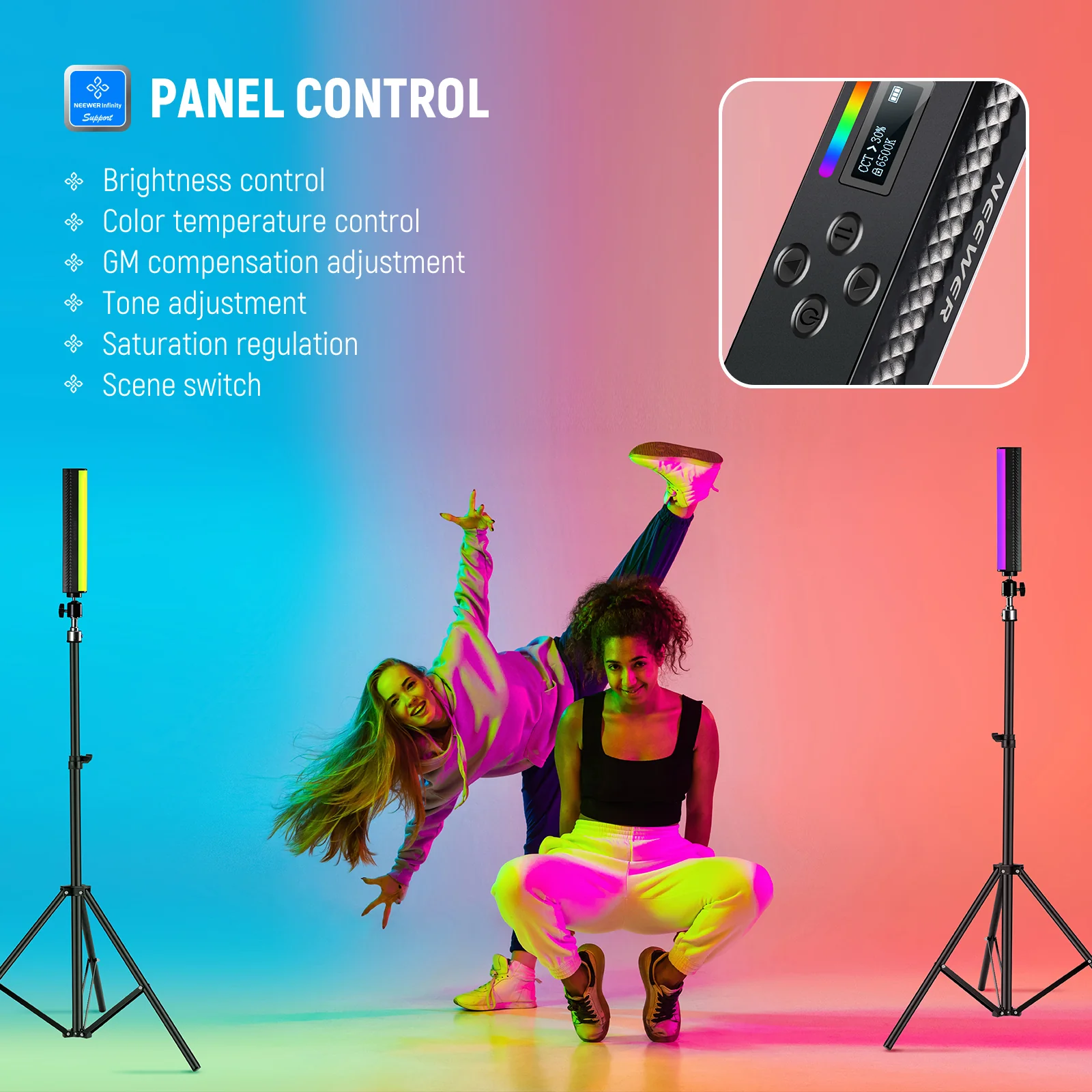 NEEWER TL20C 10W RGB Magnetic Handheld Light Stick - Image 3