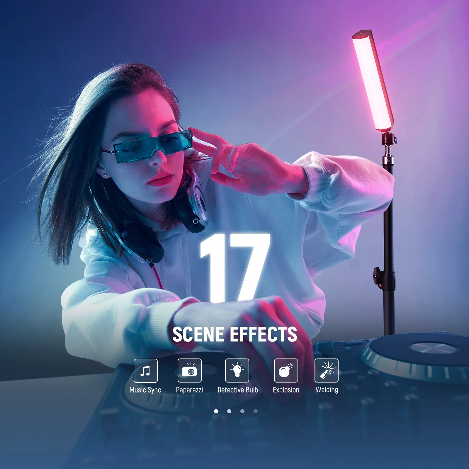 NEEWER TL20C/TL21C RGB Magnetic Handheld Light Wand Kit with Stand - Image 12
