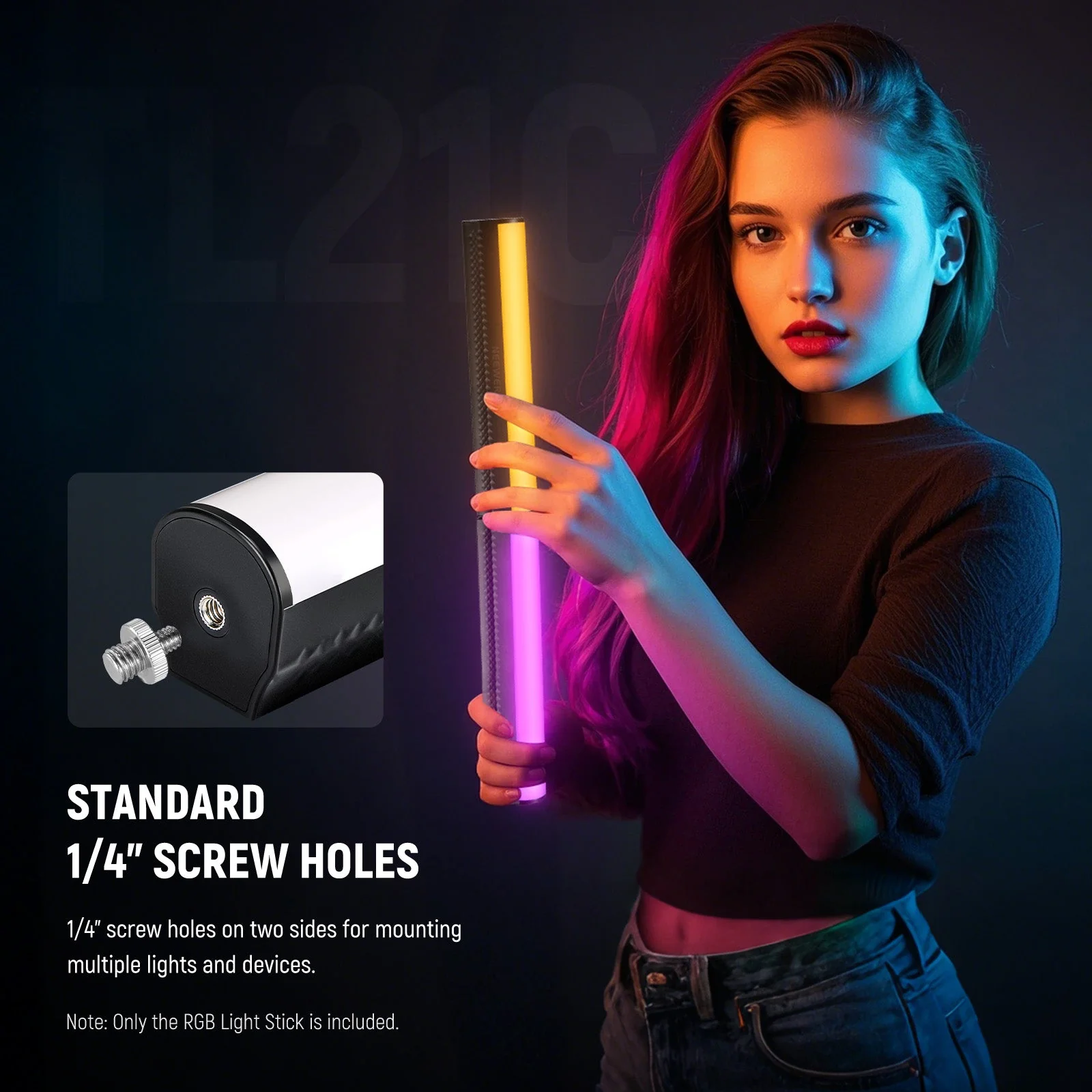 NEEWER TL20C/TL21C RGB Magnetic Handheld Light Wand Kit with Stand - Image 16
