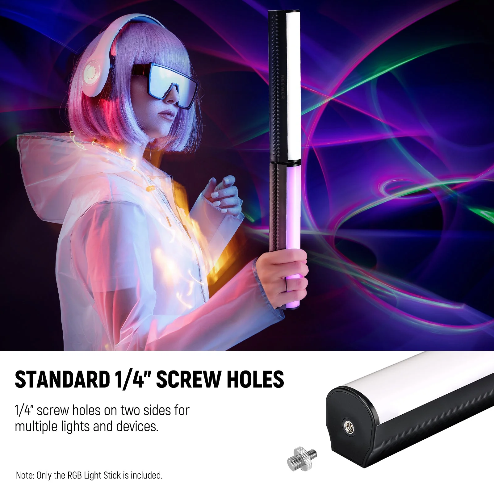NEEWER TL21C 10W RGB Magnetic Light Stick with APP Control - Image 8