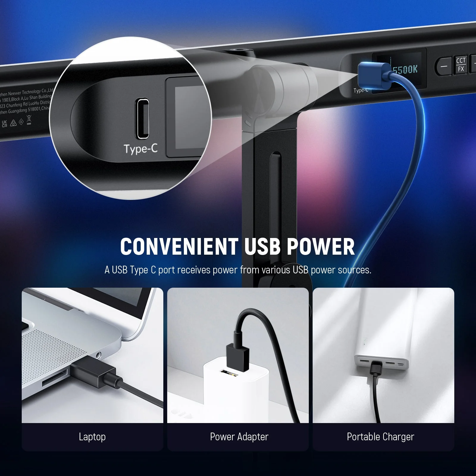 NEEWER TL40 Bi-Color LED Streaming Light Bar with Adjustable Stand - Image 6