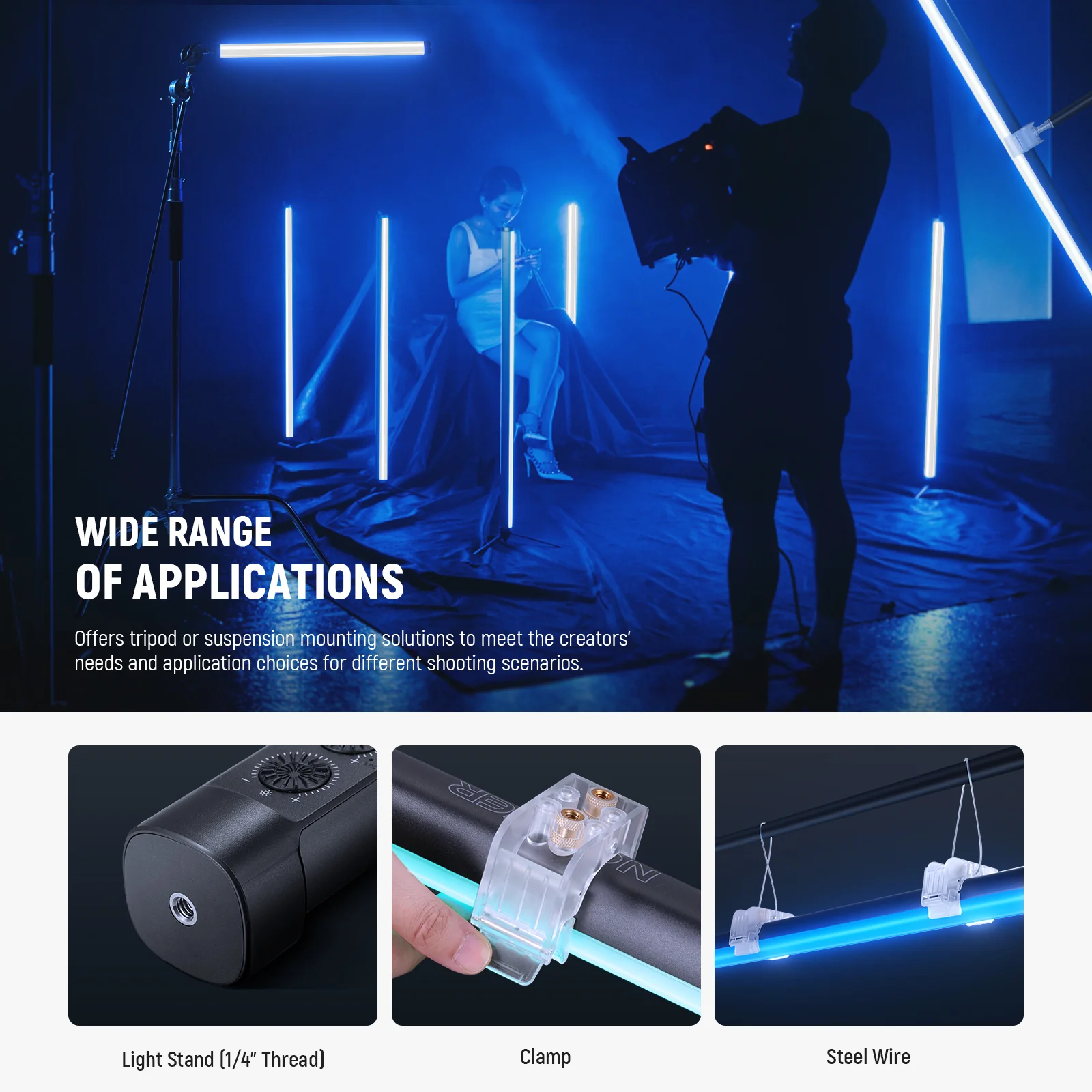 NEEWER TL90C 30W RGB LED Tube Light with APP/2.4G/DMX Control - Image 9
