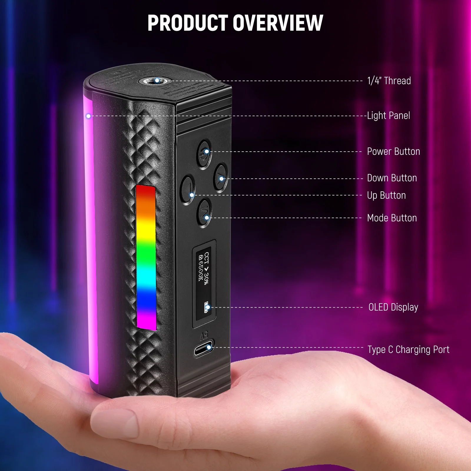 NEEWER TL97C RGB Magnetic Handheld Light Stick - Image 9
