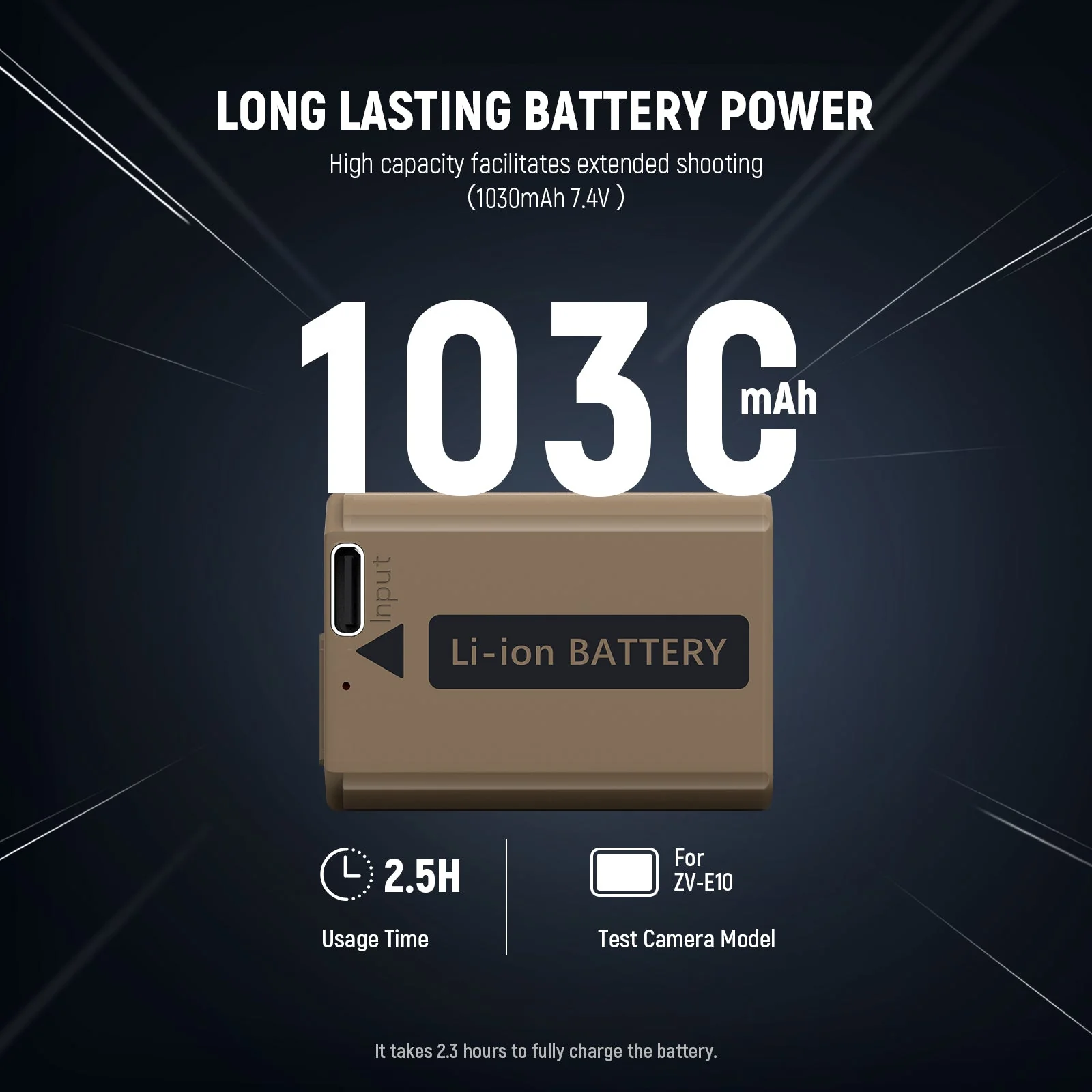 NEEWER TNP-FW50 1030mAh NP-FW50 Replacement Camera Battery - Image 3