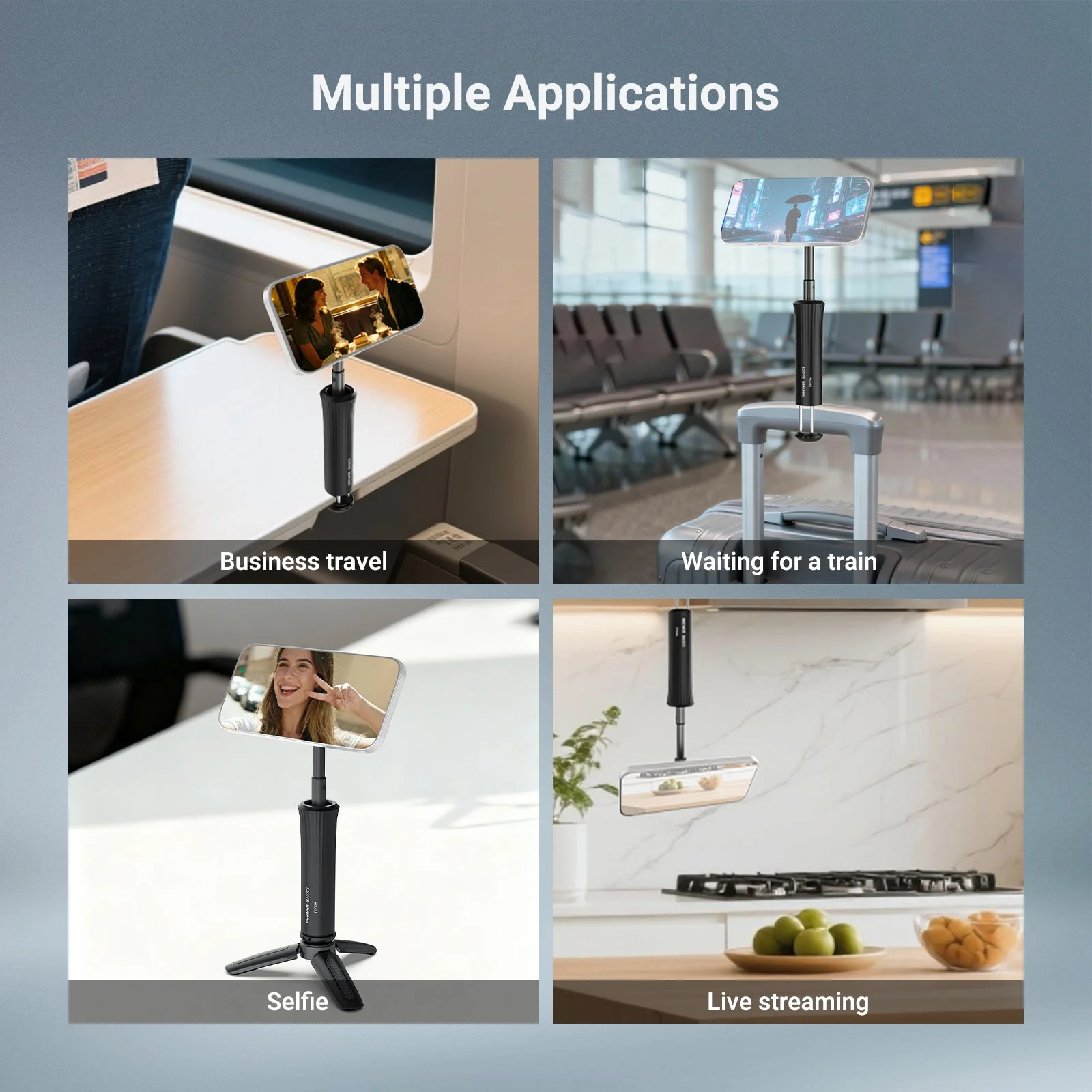 NEEWER TP016 Magnetic Airplane Phone Holder with Mini Tripod - Image 5
