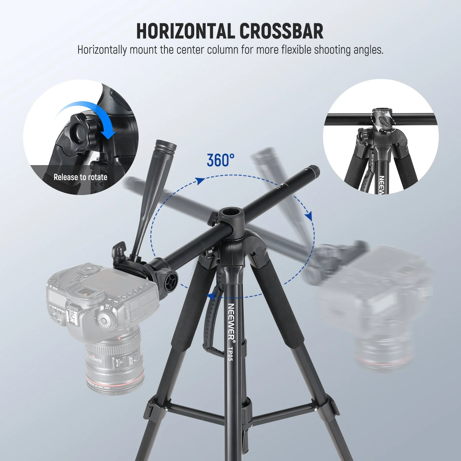 NEEWER BASICS TP05 74.4" Aluminum Alloy Tripod Monopod - Image 5