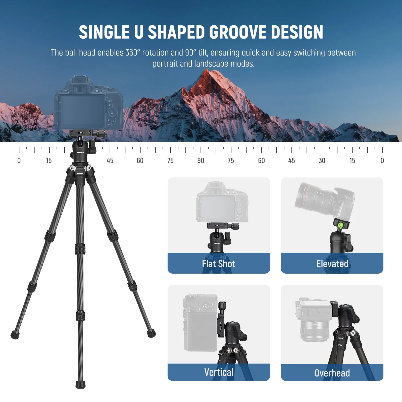 NEEWER TP09 20" Carbon Fiber Mini Tripod - Image 3