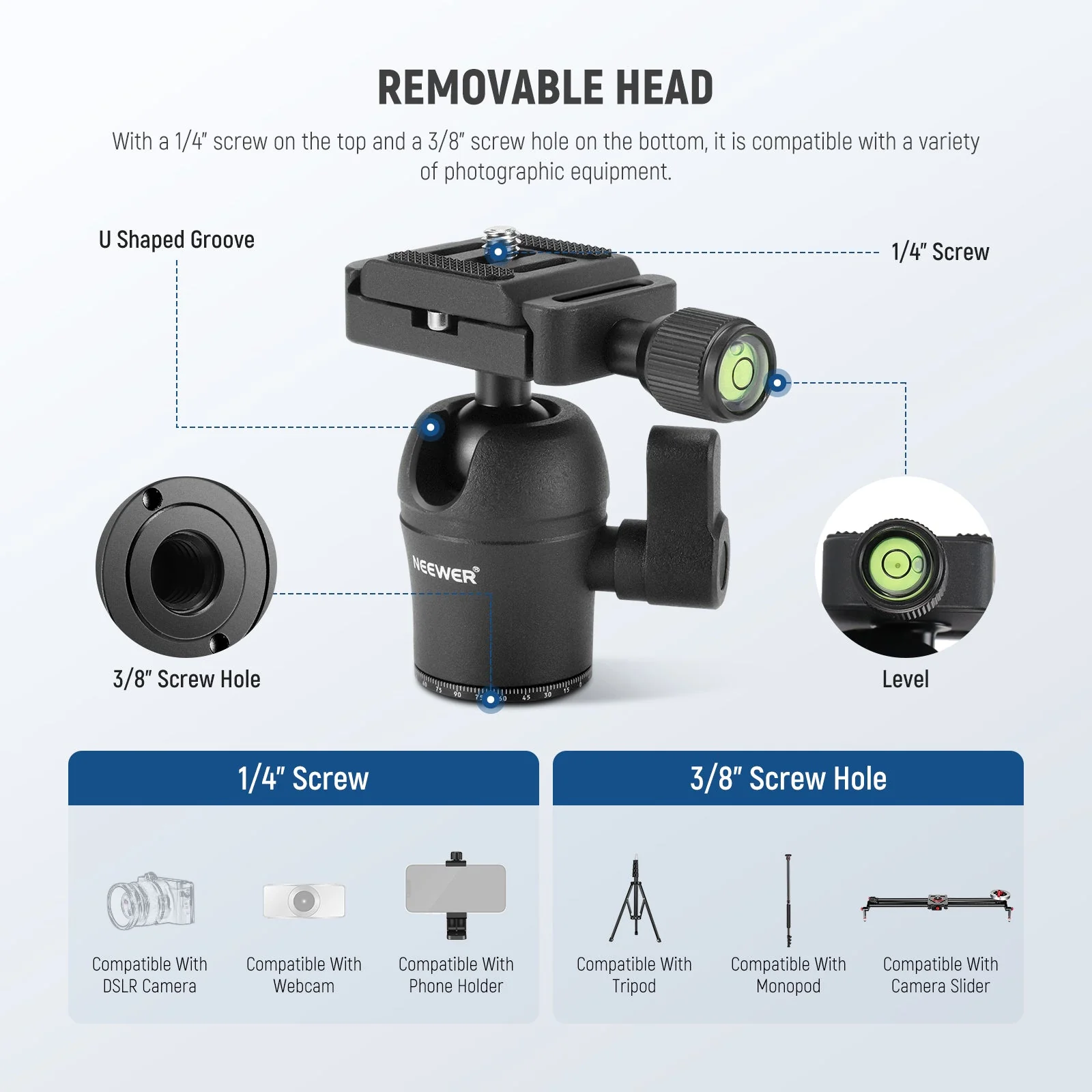 NEEWER TP09 20" Carbon Fiber Mini Tripod - Image 4