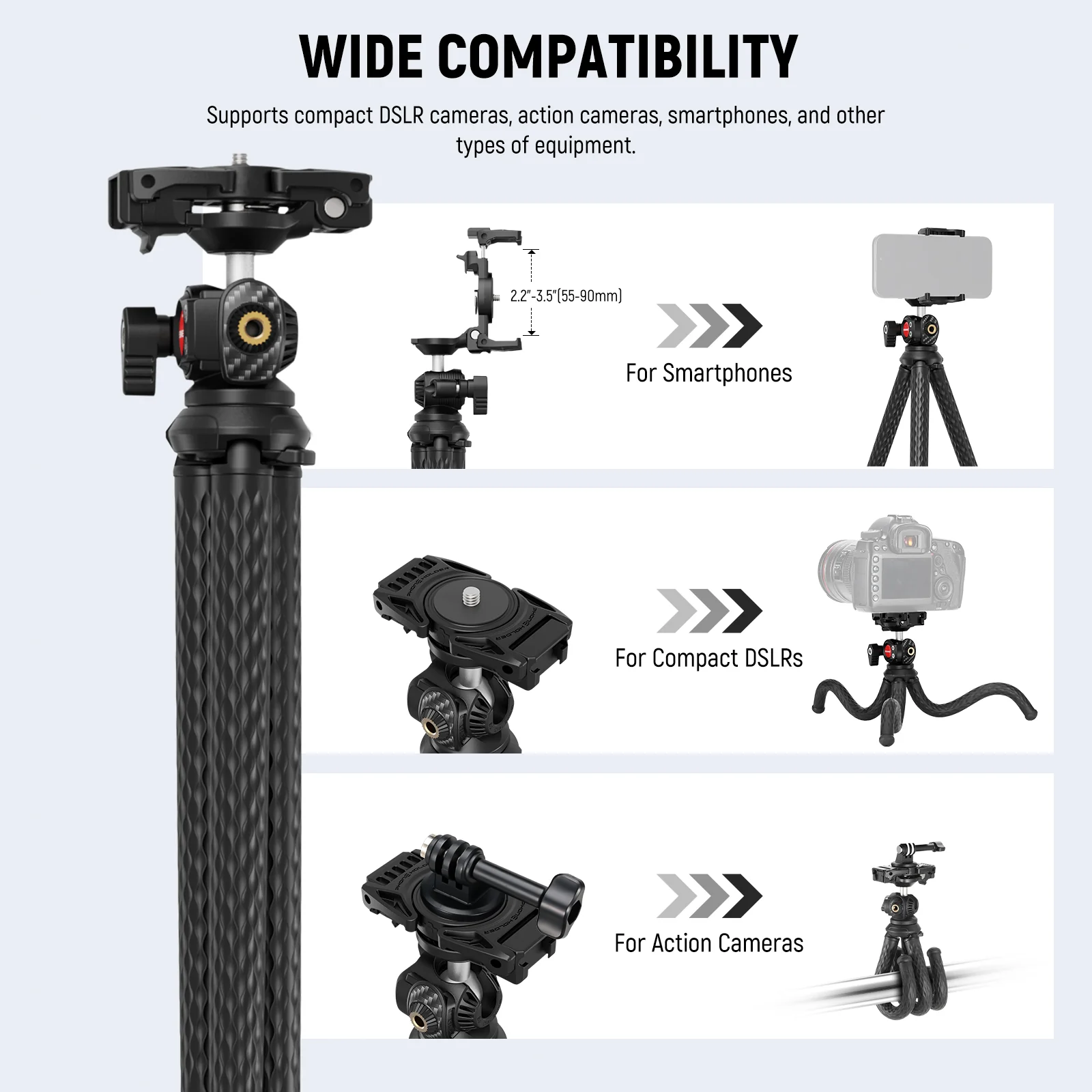 NEEWER TP34 Flexible Tripod with Remote - Image 6