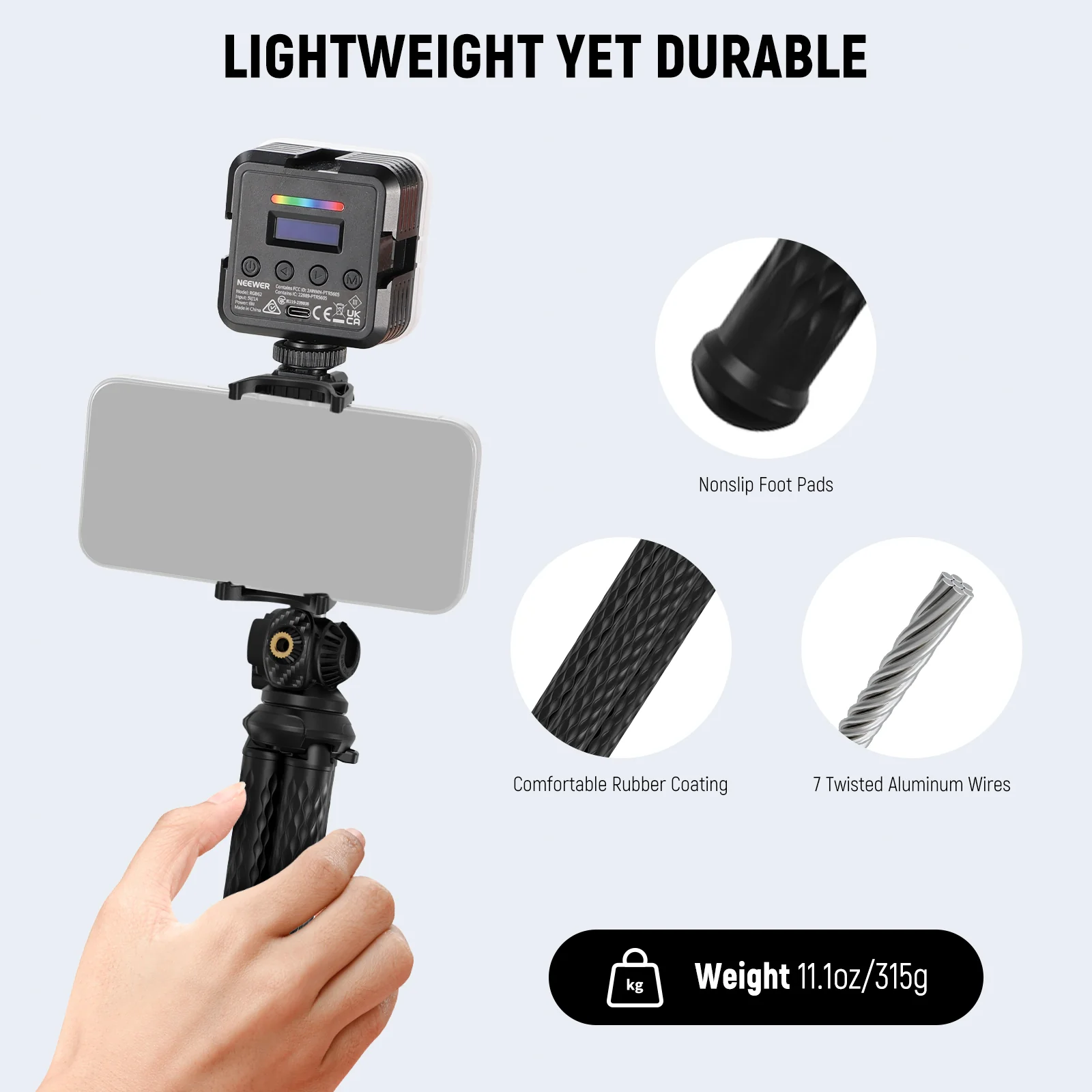 NEEWER TP34 Flexible Tripod with Remote - Image 7