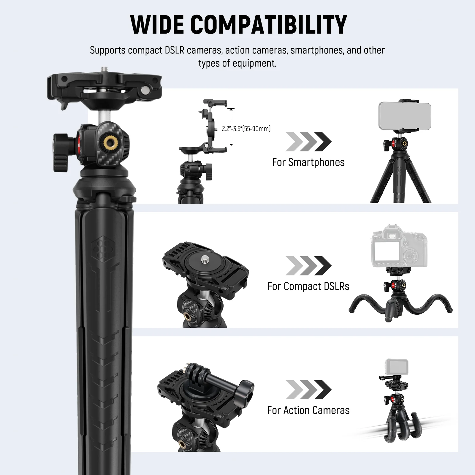 NEEWER TP35 Flexible Mini Tripod with Remote - Image 6