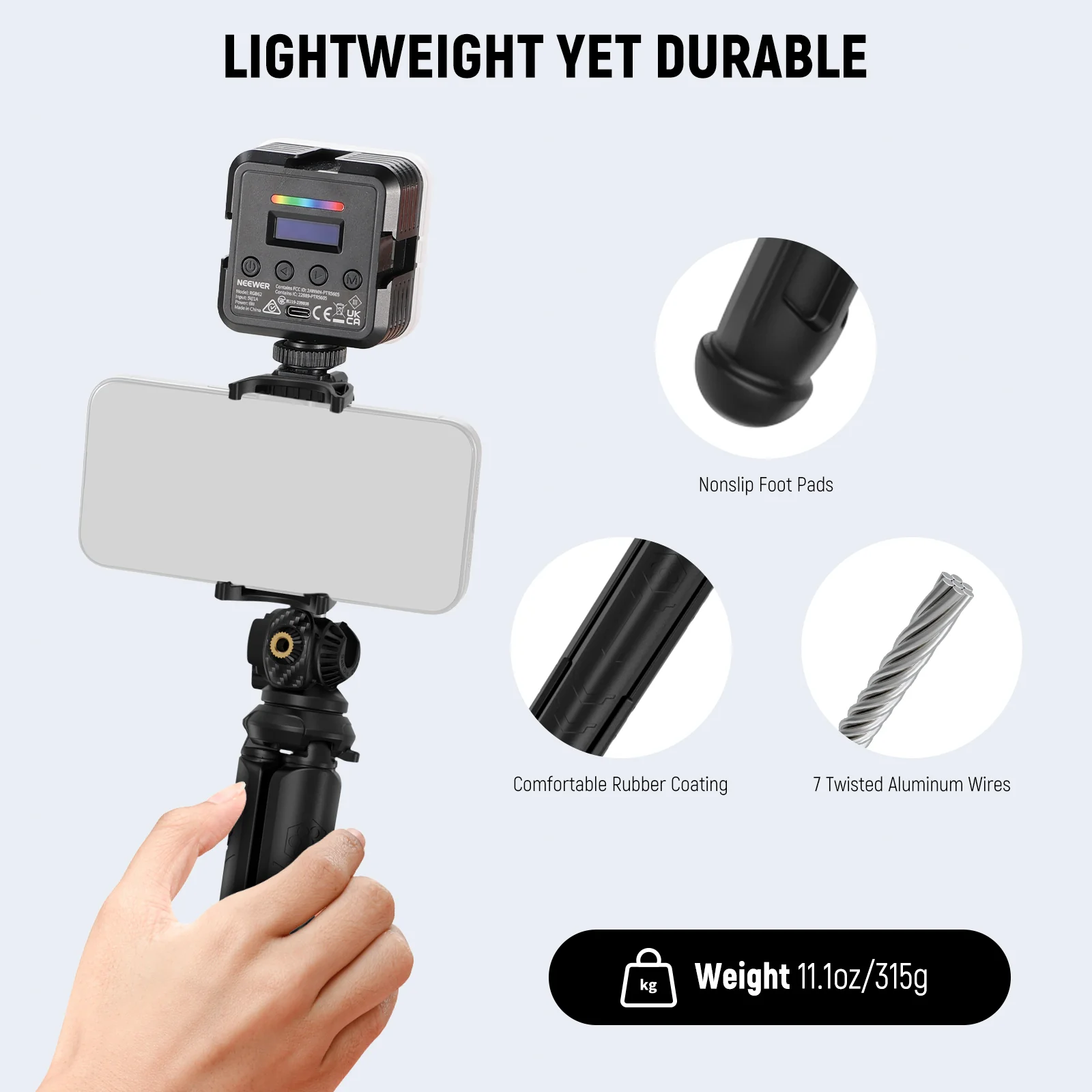 NEEWER TP35 Flexible Mini Tripod with Remote - Image 7