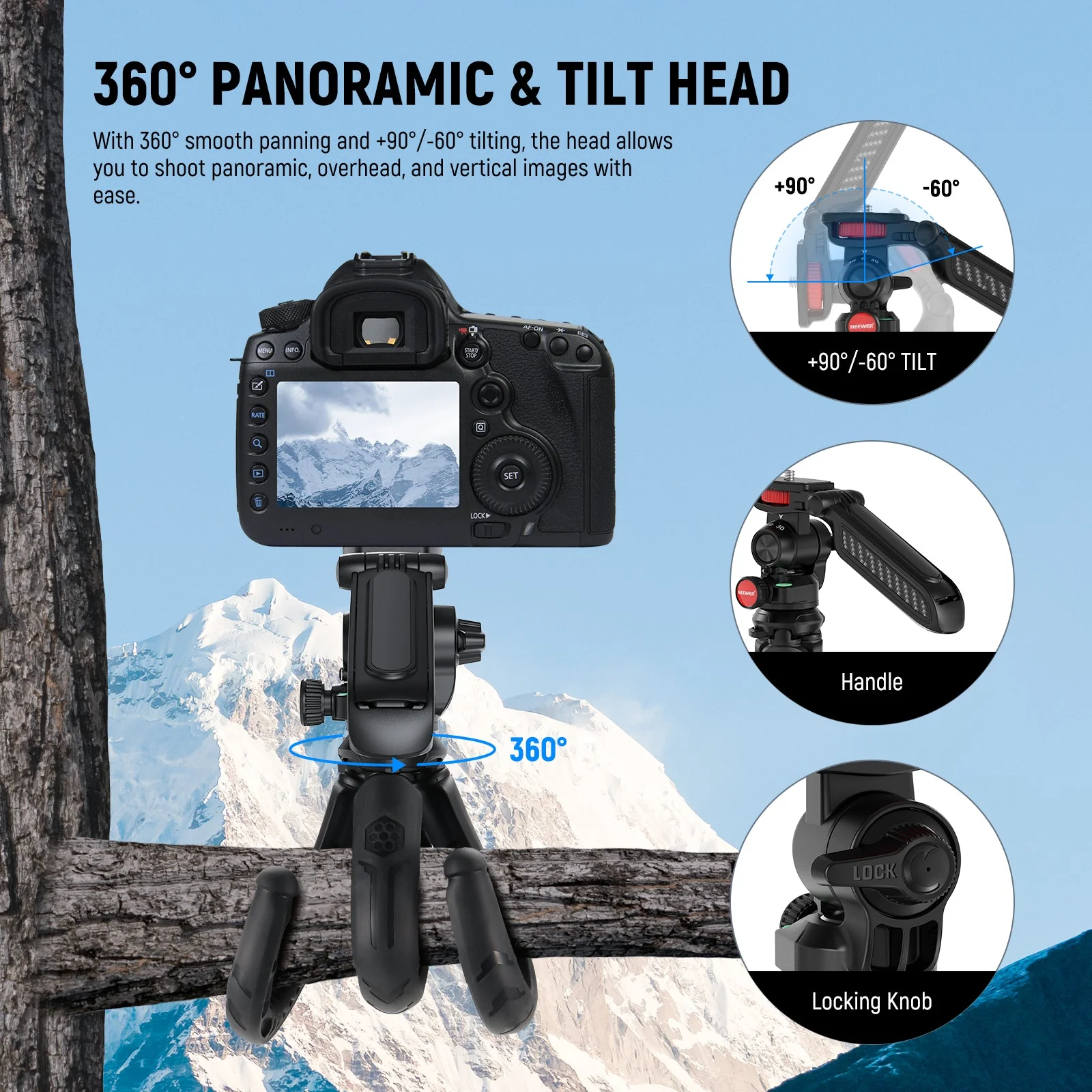 NEEWER TP36 Mini Flexible Tripod for Phone Camera Action Camera - Image 3