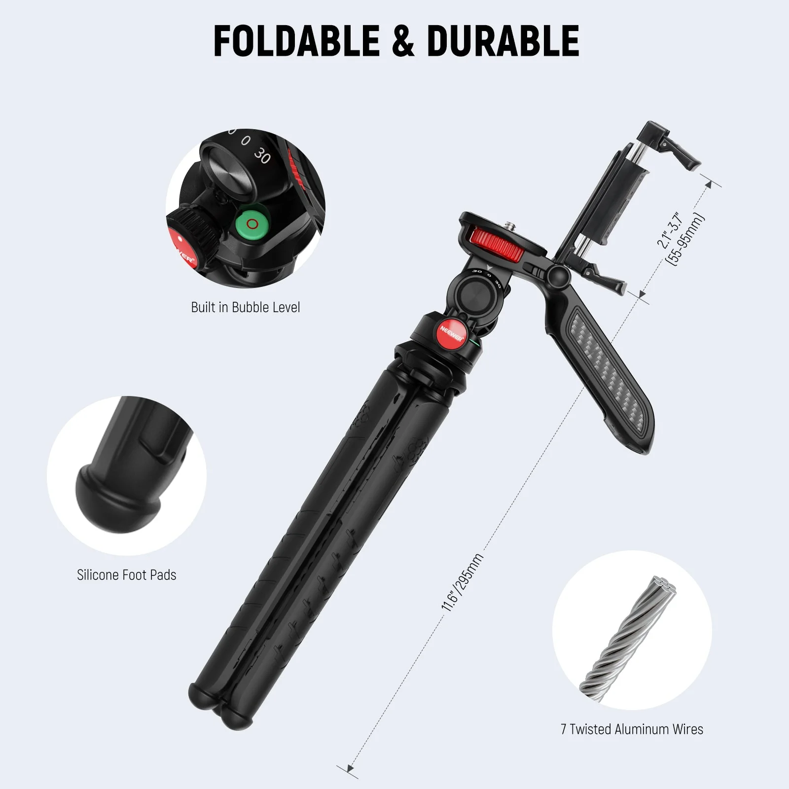 NEEWER TP36 Mini Flexible Tripod for Phone Camera Action Camera - Image 6