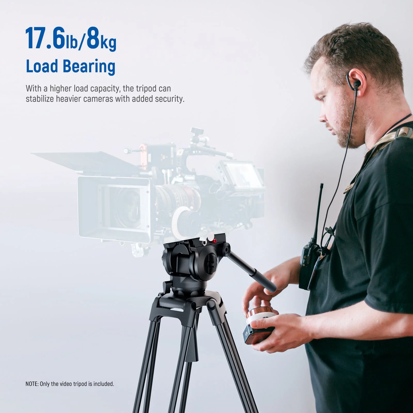 NEEWER BASICS TP37 74" Metal Video Tripod with Fluid Head - Image 3