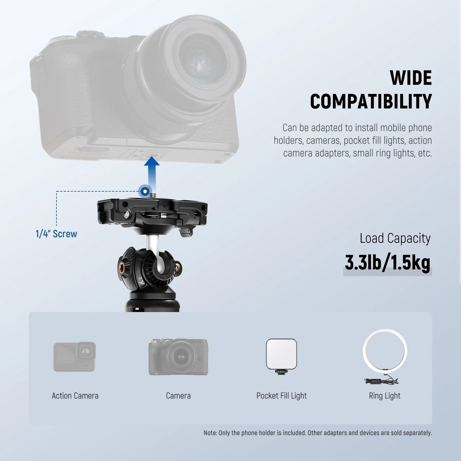 NEEWER TP38 15" Mini Tripod for Phone Action Camera - Image 5