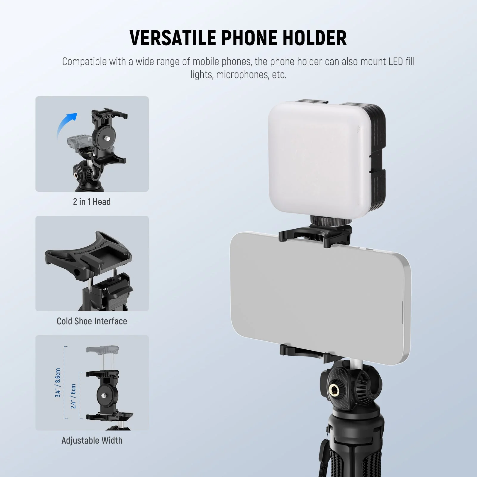 NEEWER TP38 15" Mini Tripod for Phone Action Camera - Image 6