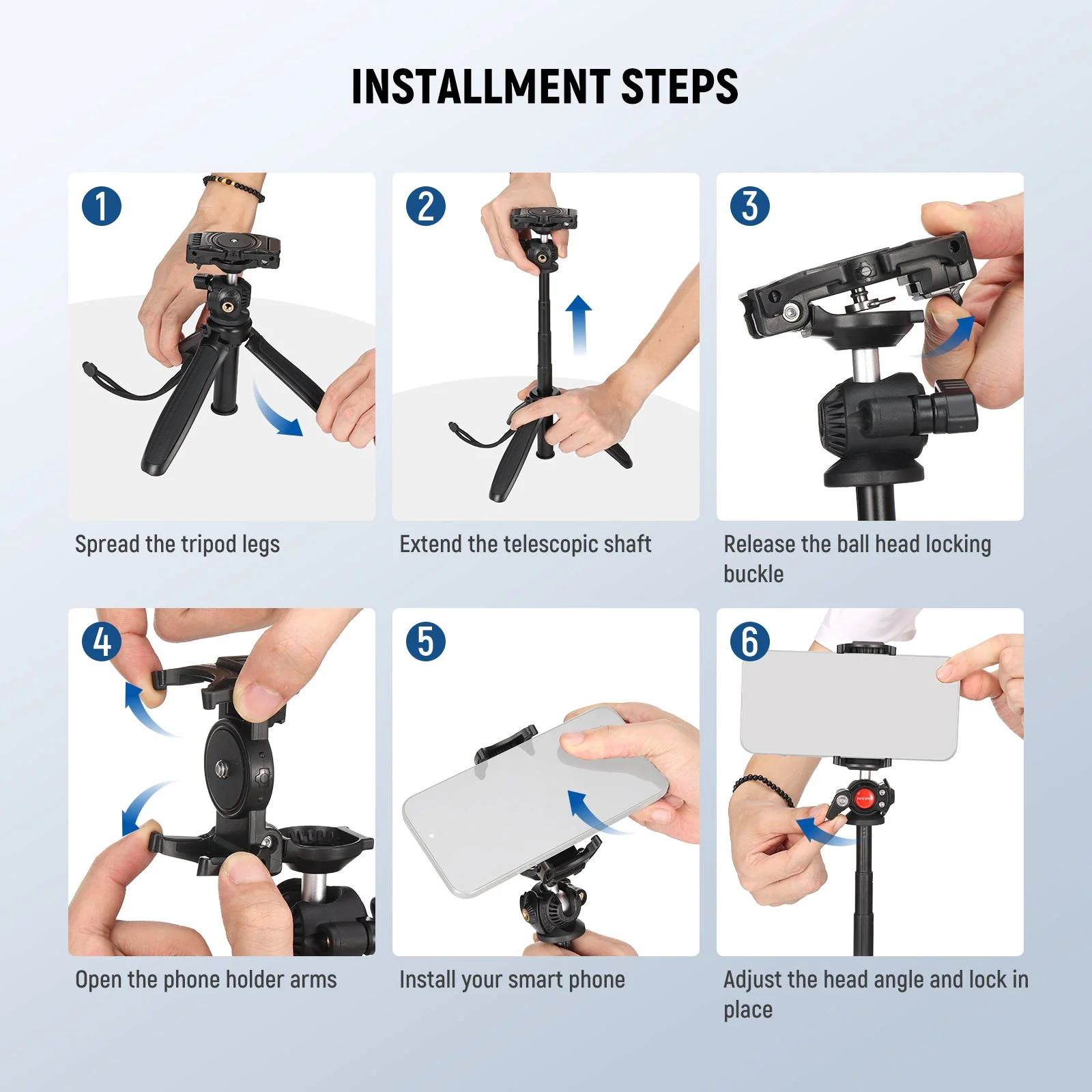 NEEWER TP38 15" Mini Tripod for Phone Action Camera - Image 8