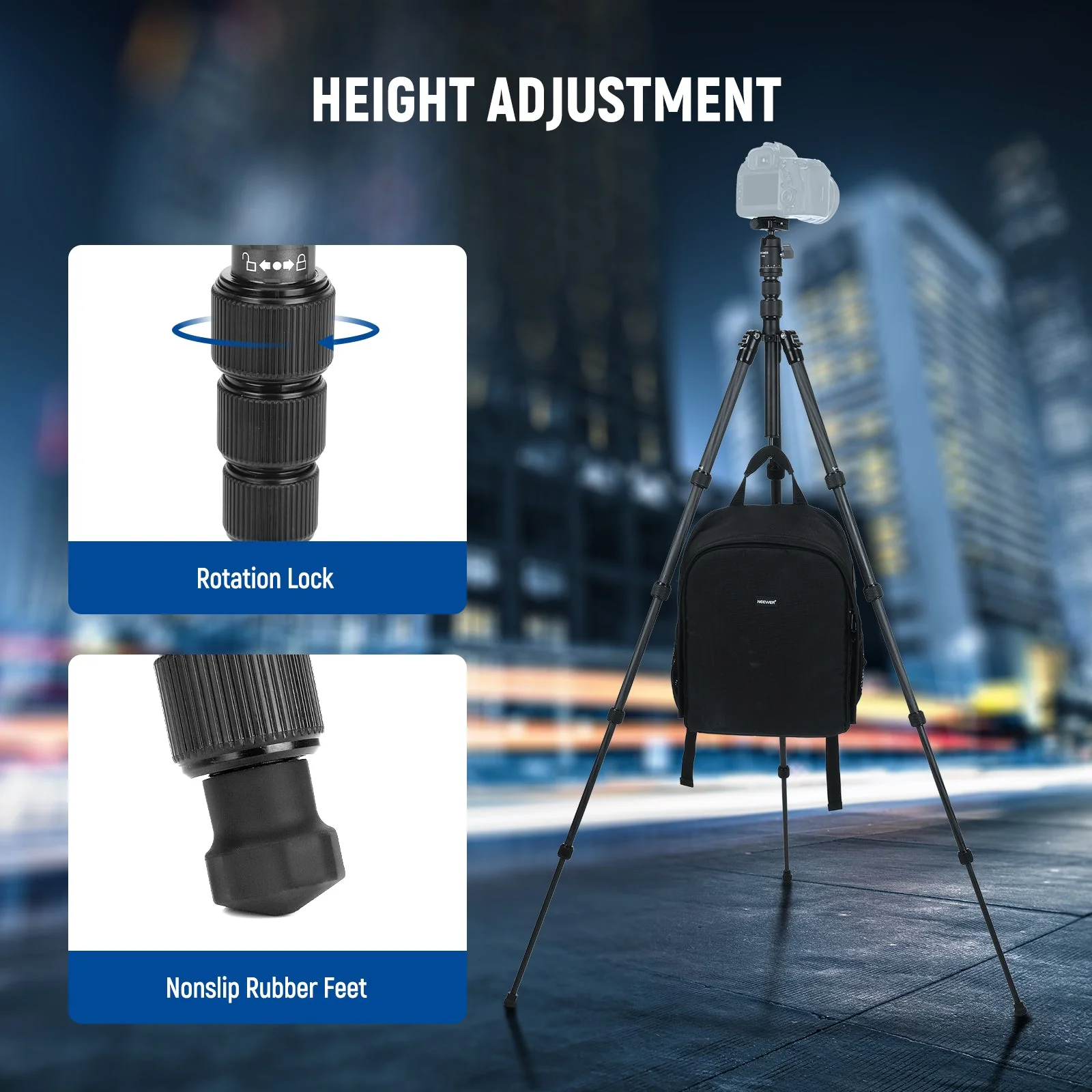 NEEWER TP39 65" Carbon Fiber Camera Tripod Monopod - Image 3