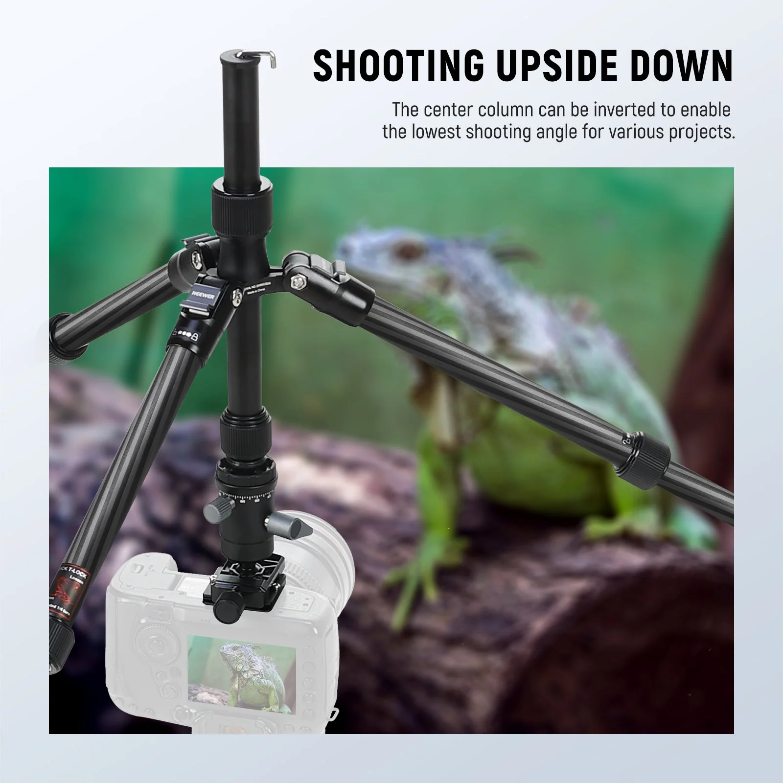 NEEWER TP39 65" Carbon Fiber Camera Tripod Monopod - Image 4