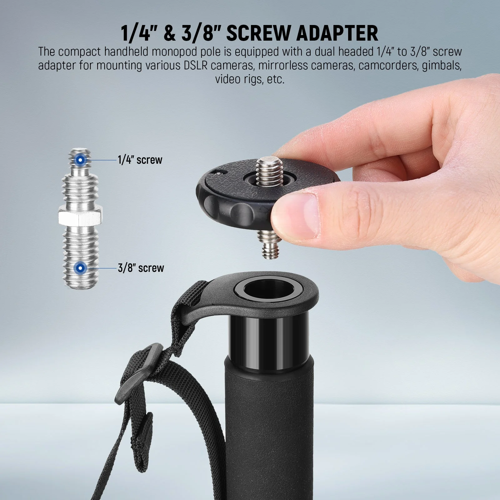 NEEWER TP41 61"/155cm Aluminum Alloy Camera Monopod Stand - Image 4
