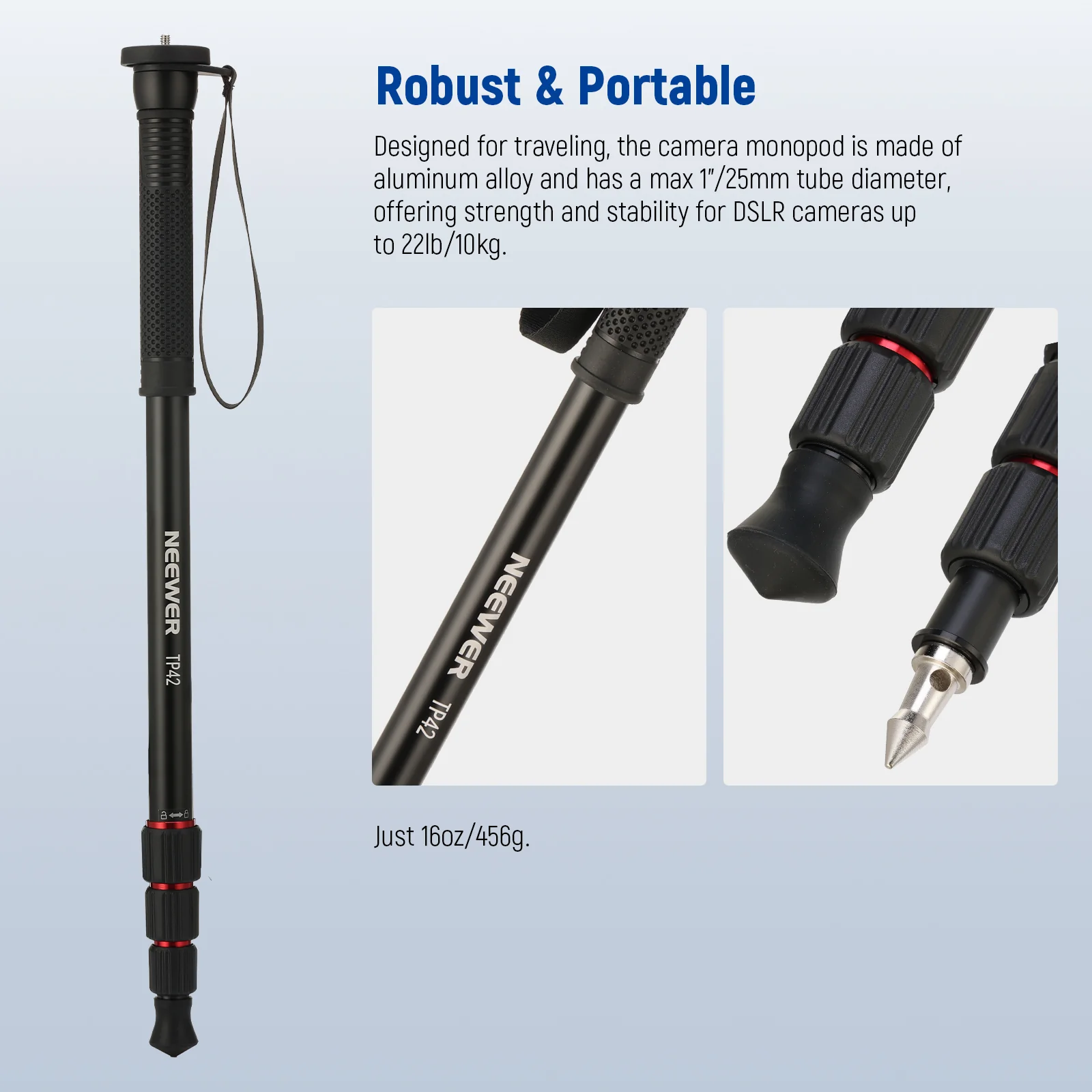 NEEWER TP42 66.5" Aluminum Camera Monopod Stand - Image 2