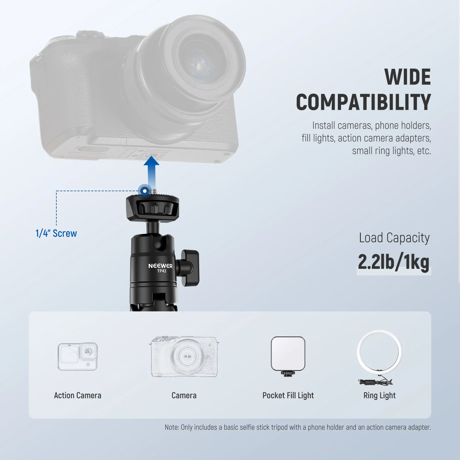 NEEWER TP43 Mini Desktop Selfie Stick Tripod for Phone Camera - Image 12