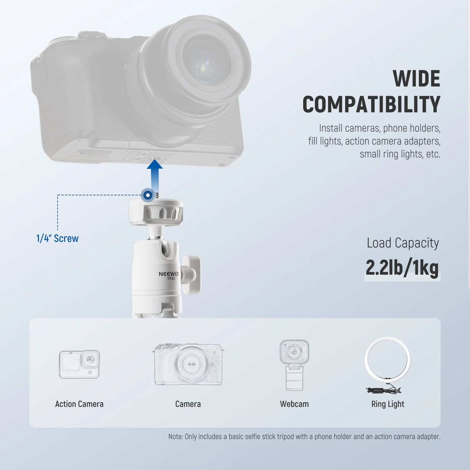 NEEWER TP43 Mini Desktop Selfie Stick Tripod for Phone Camera - Image 4