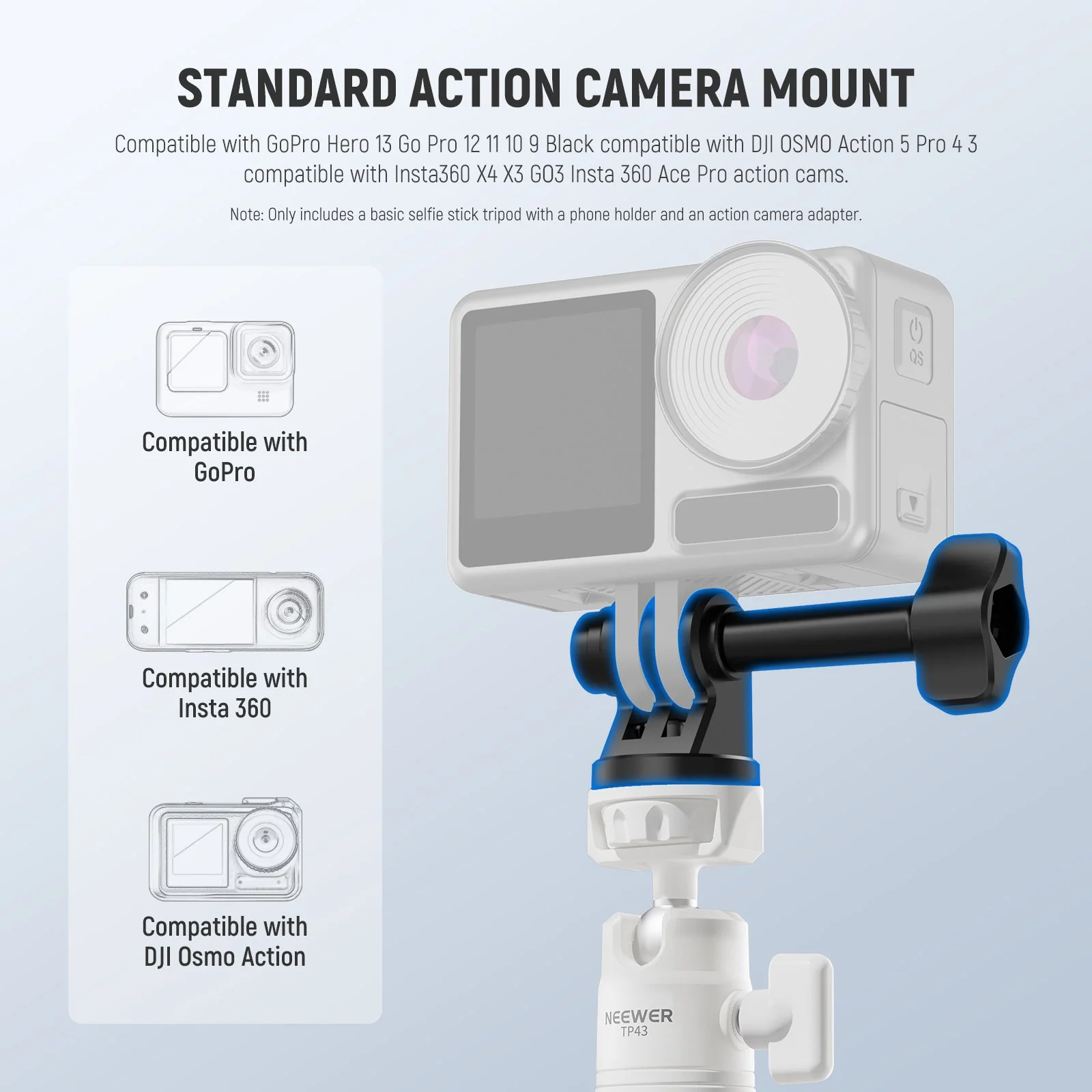 NEEWER TP43 Mini Desktop Selfie Stick Tripod for Phone Camera - Image 5