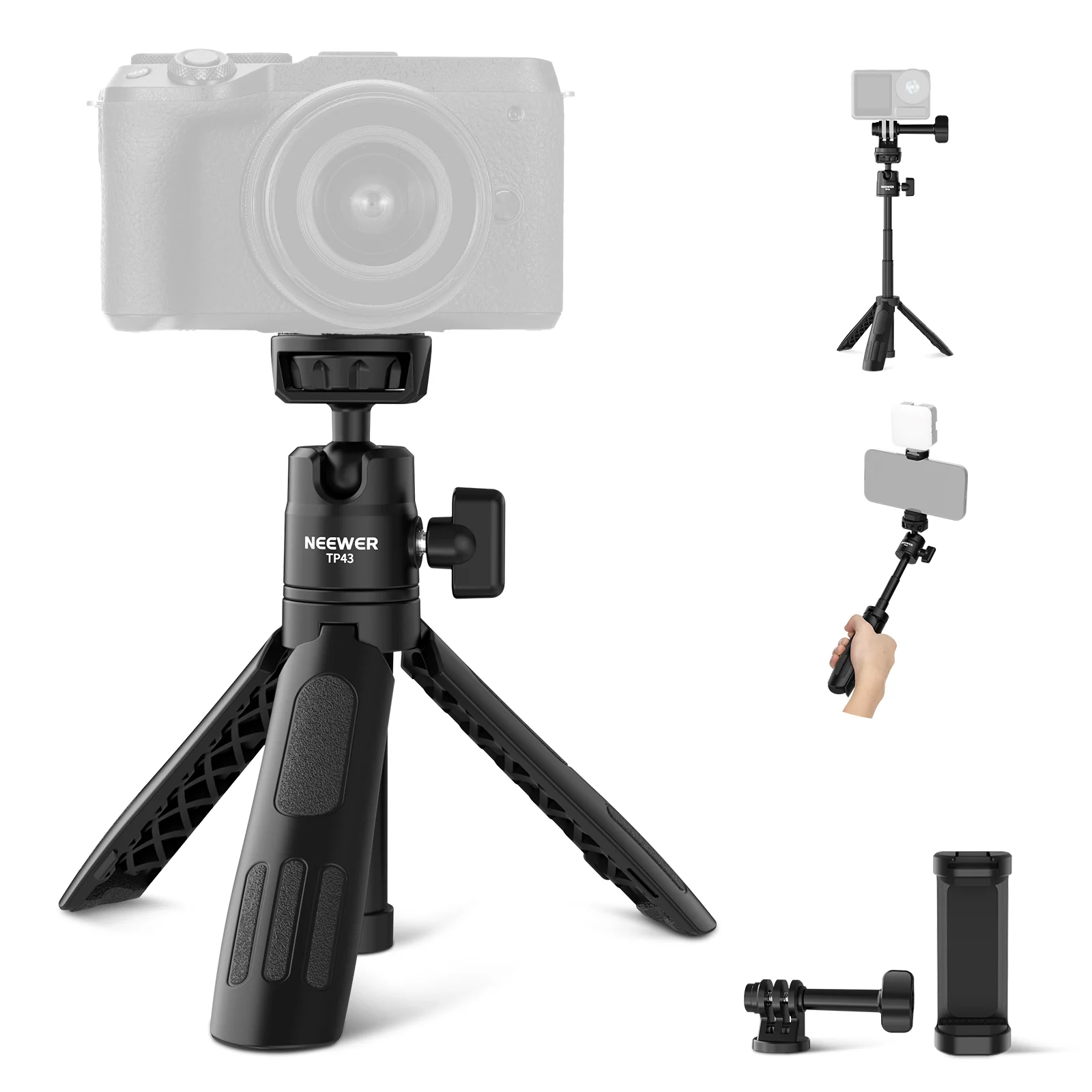 NEEWER TP43 Mini Desktop Selfie Stick Tripod for Phone Camera - Image 9